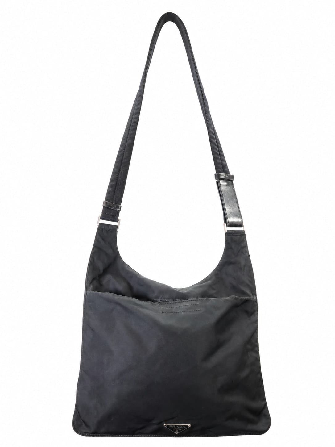 Prada Black Nylon Crossbody Messenger Shoulder Bag Handbag Purse Tessuto handbags auction on bidia.ai