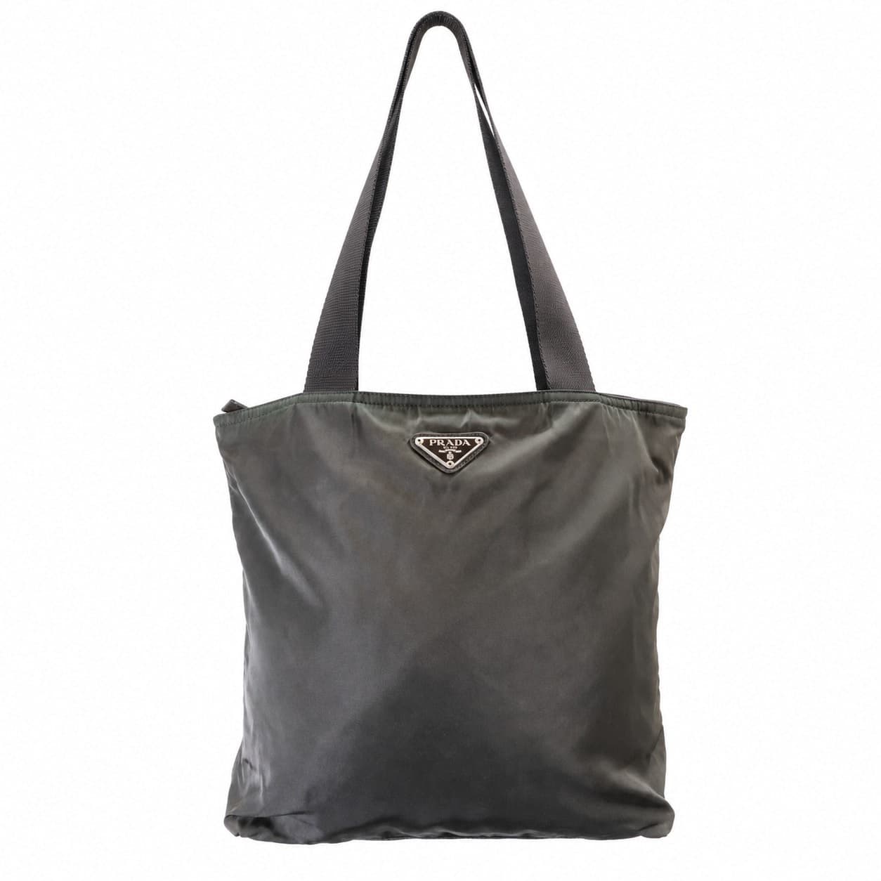 Prada Tessuto Nylon Tote Shoulder Bag Olive Green Handbag Purse handbags auction on bidia.ai