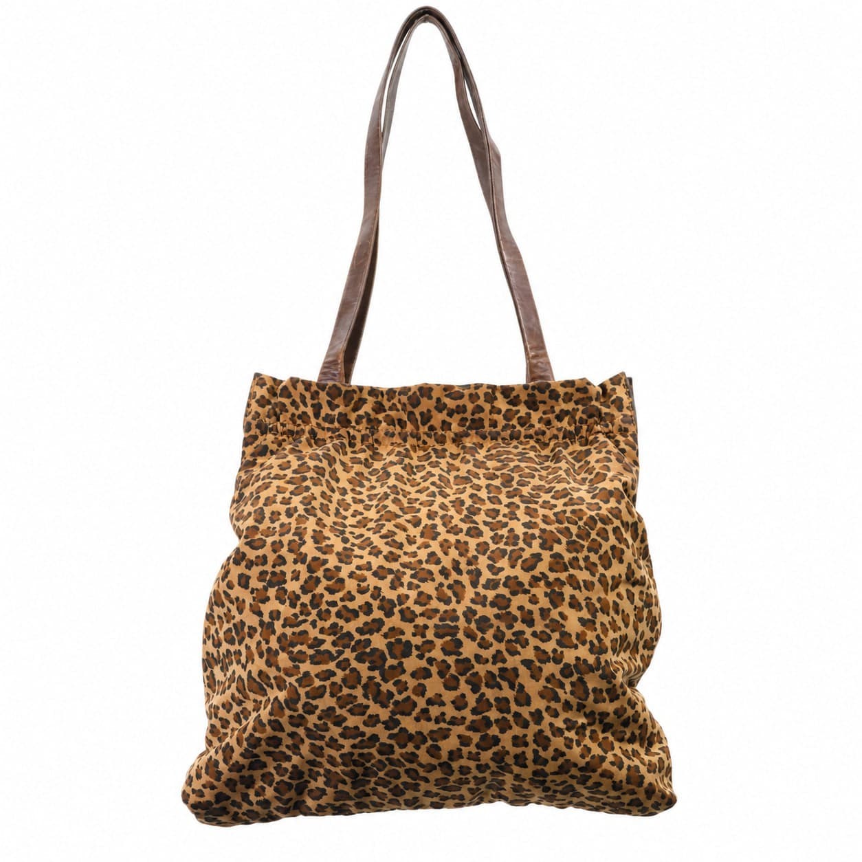 Bottega Veneta Leopard Print Canvas Frame Shoulder Bag Handbag Purse Brown handbags auction on bidia.ai