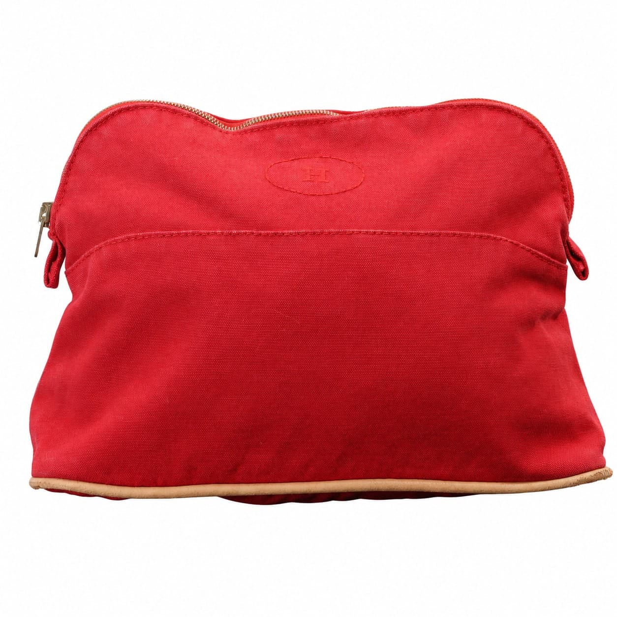 Hermès Bolide MM Red Cotton Canvas Cosmetic Pouch Bag Clutch handbags auction on bidia.ai