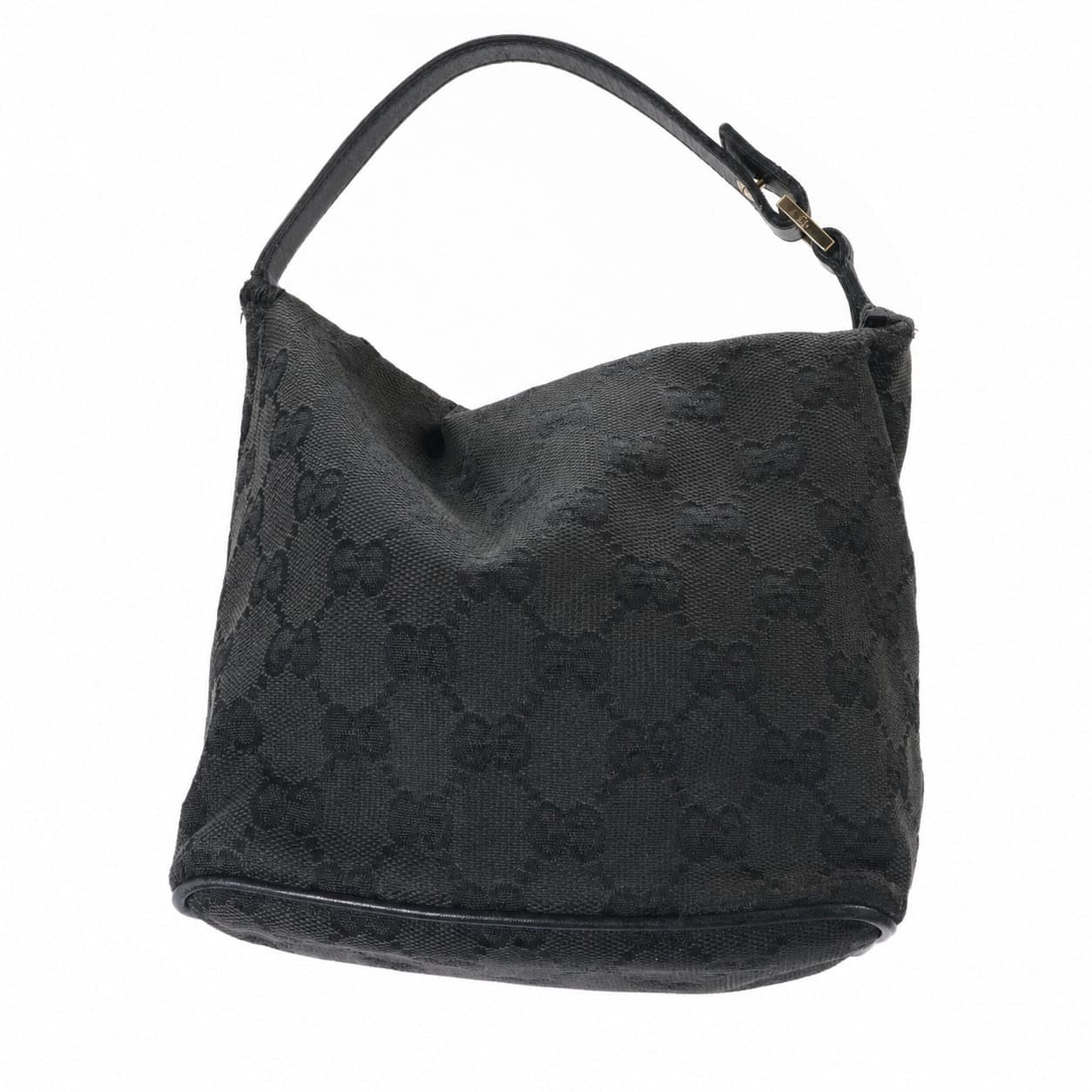 Gucci GG Canvas Black Hobo Shoulder Bag Handbag Purse Monogram handbags auction on bidia.ai