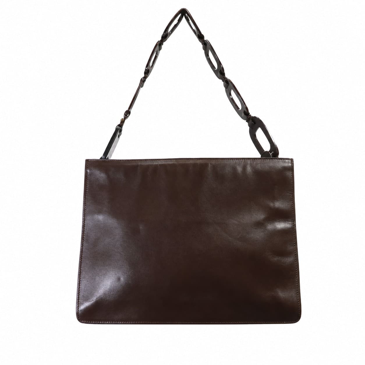 Gucci Brown Leather Rectangular Shoulder Bag Handbag Purse Chain Strap handbags auction on bidia.ai