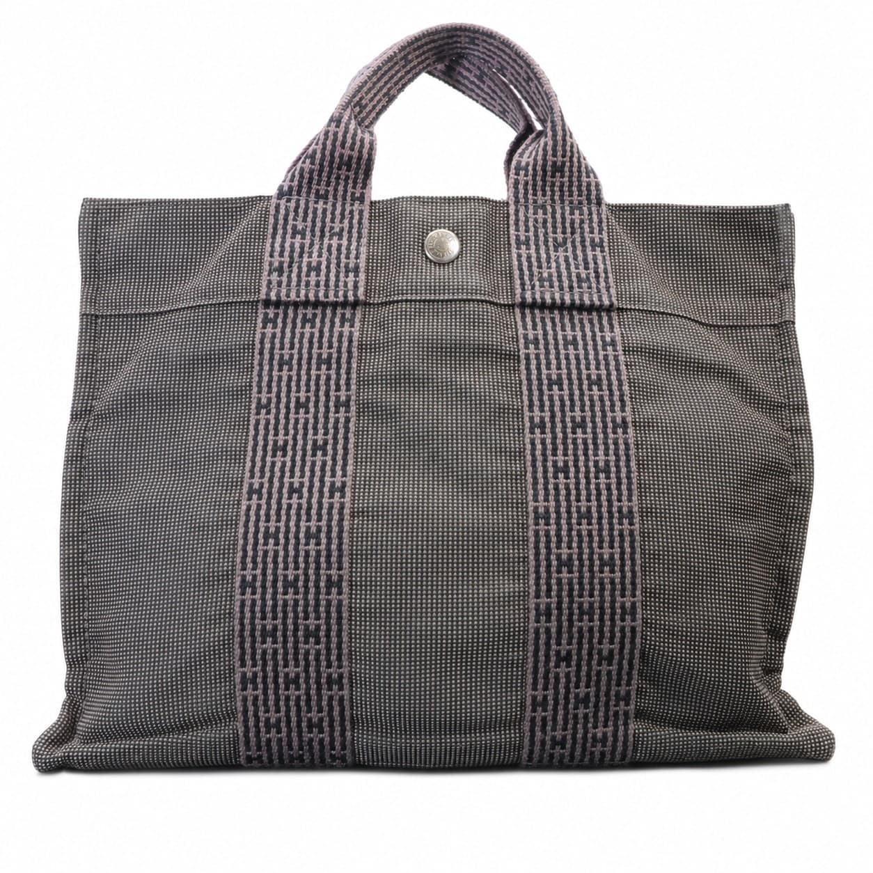 Hermès Fourre Tout PM Canvas Tote Handbag Purse Bag Gray Black handbags auction on bidia.ai