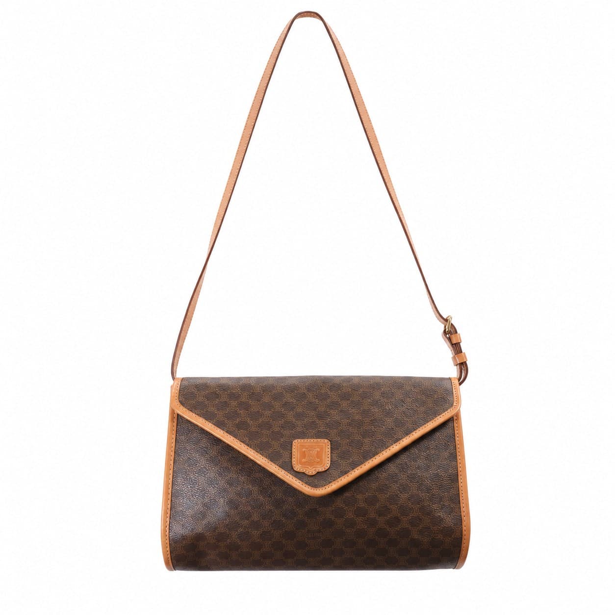 Céline Macadam Coated Canvas Leather Crossbody Shoulder Bag Handbag Purse Brown handbags auction on bidia.ai