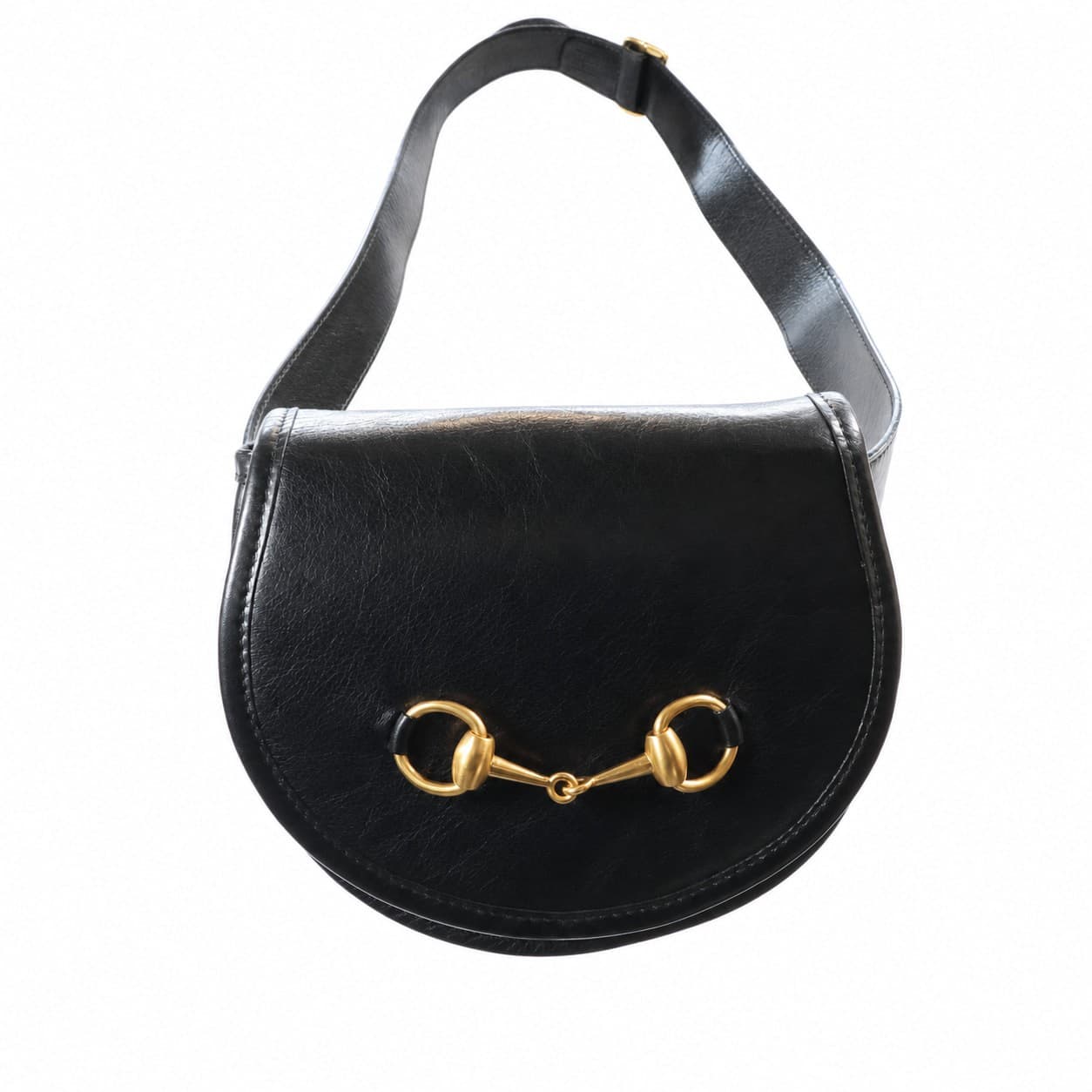 Gucci Horsebit 1955 Black Leather Small Shoulder Bag Crossbody Handbag Purse handbags auction on bidia.ai