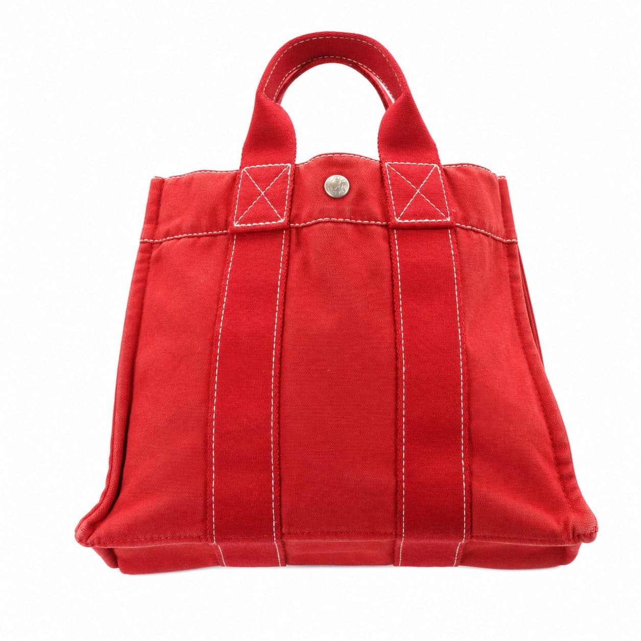 Hermès Fourre Tout PM Canvas Red Tote Handbag Purse Bag Top Handle handbags auction on bidia.ai