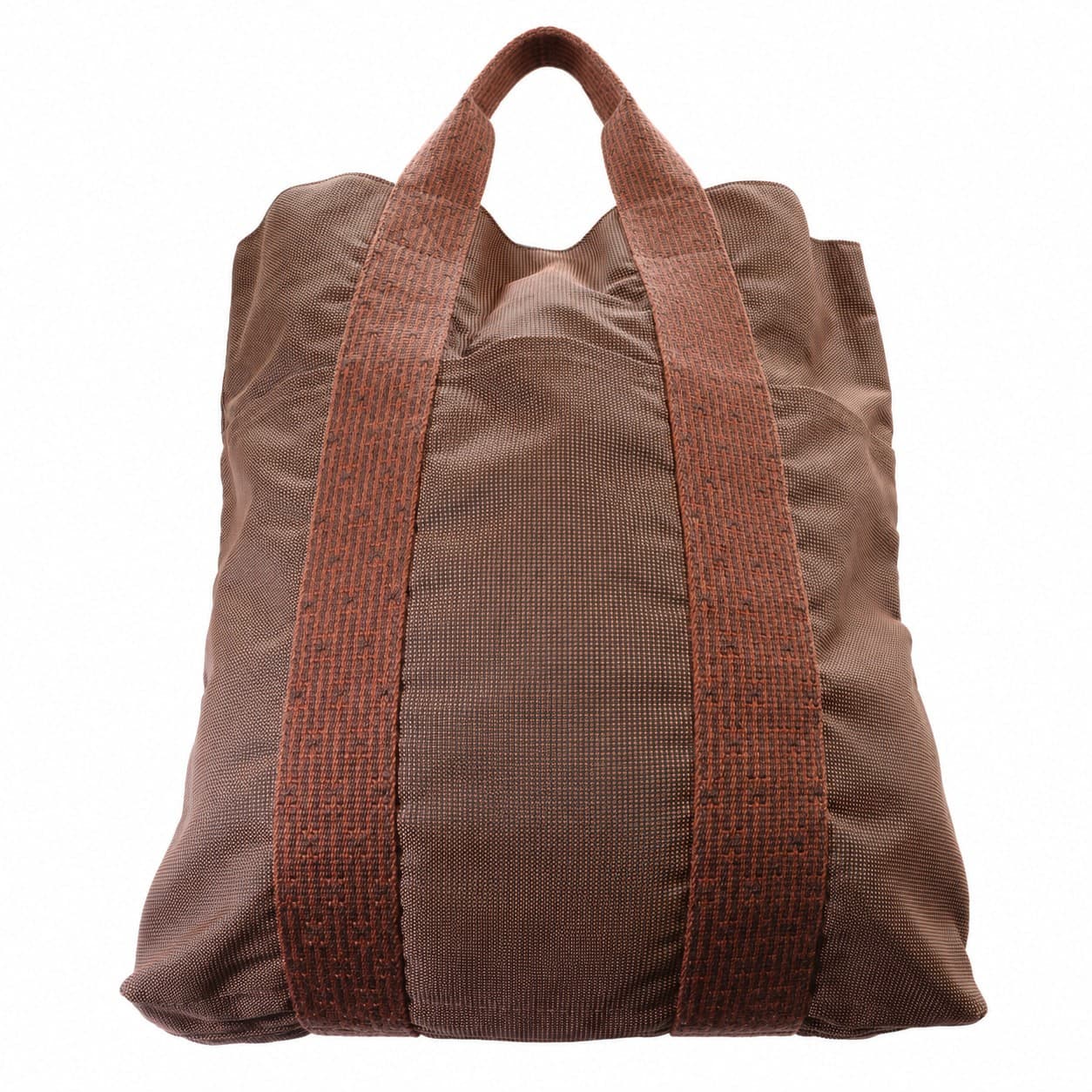 Hermès Canvas Tote Handbag Purse Bag Brown Striped Silver Zip handbags auction on bidia.ai