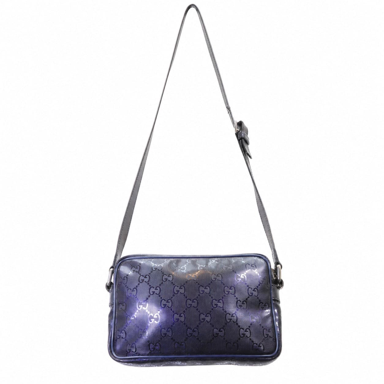 Gucci GG Supreme Iridescent Crossbody Shoulder Bag Handbag Purse Blue handbags auction on bidia.ai