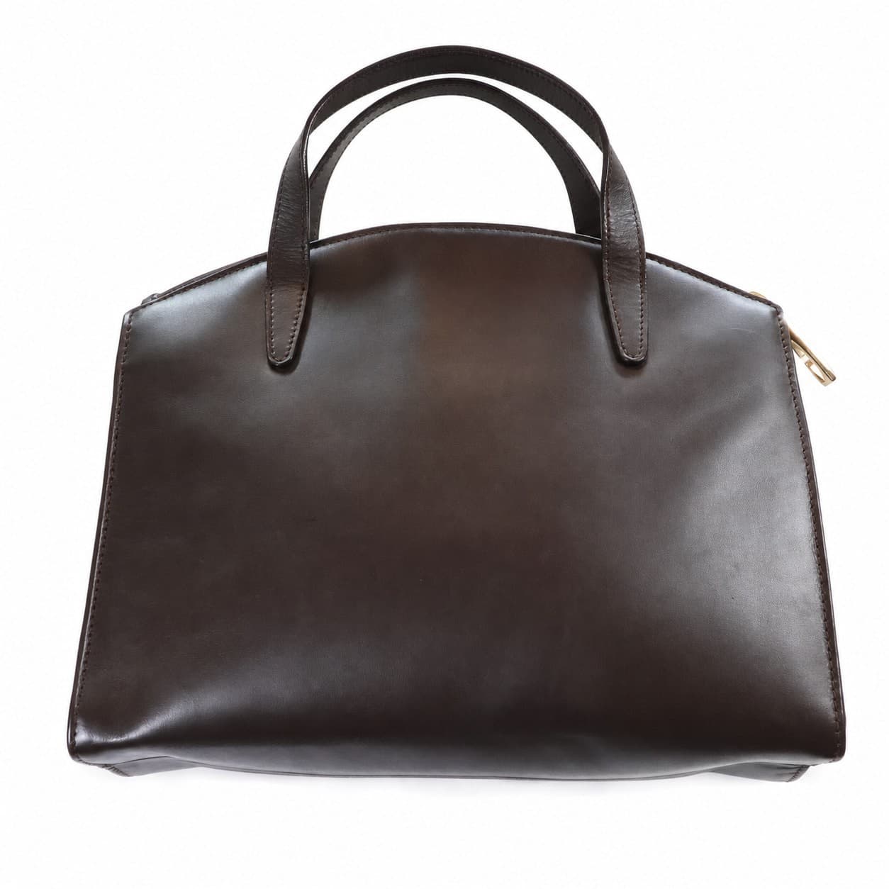 Gucci Brown Leather Satchel Top Handle Handbag Purse Bag Gold Hardware handbags auction on bidia.ai