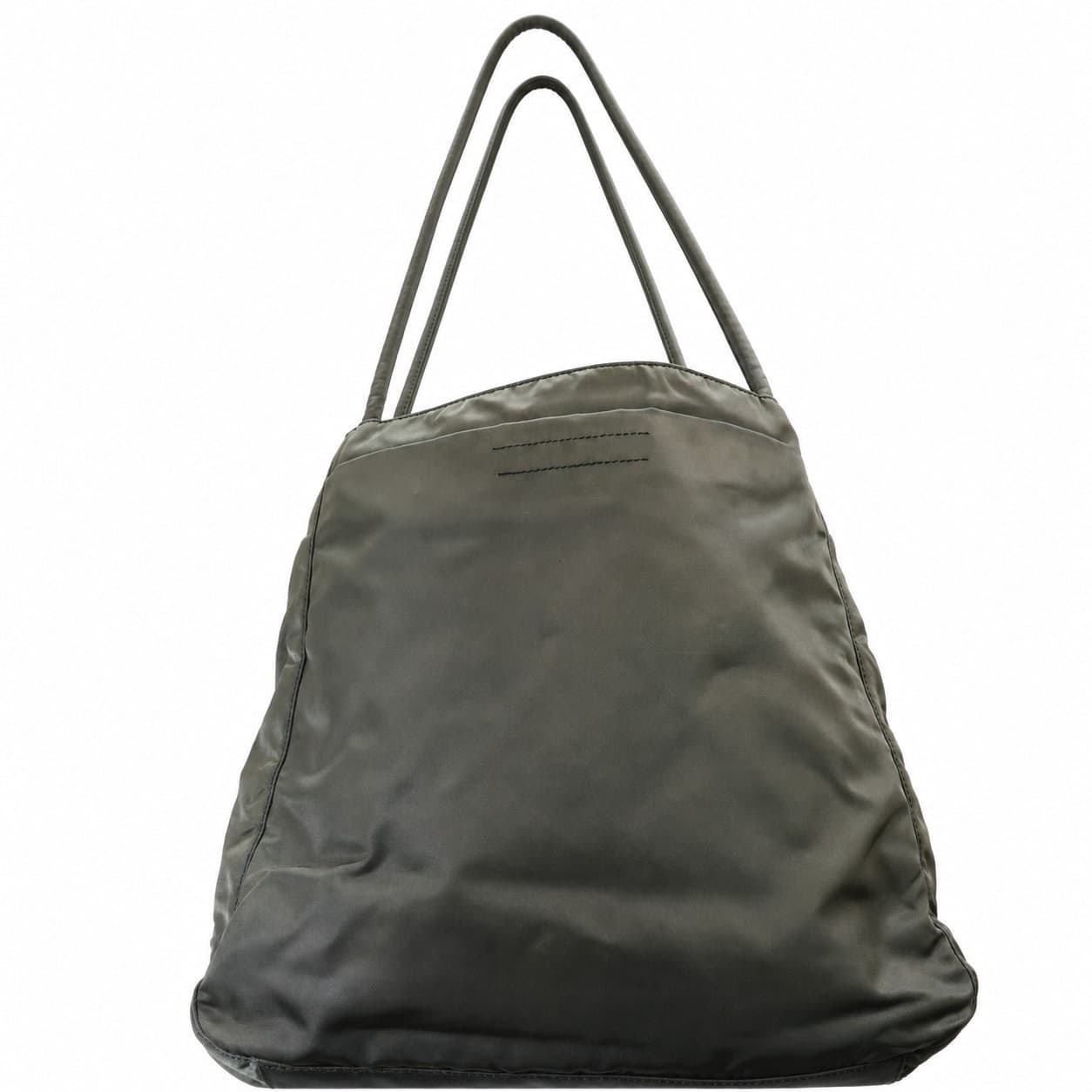 Prada Nylon Tessuto Tote Bag Handbag Purse Shoulder Bag Olive Green handbags auction on bidia.ai