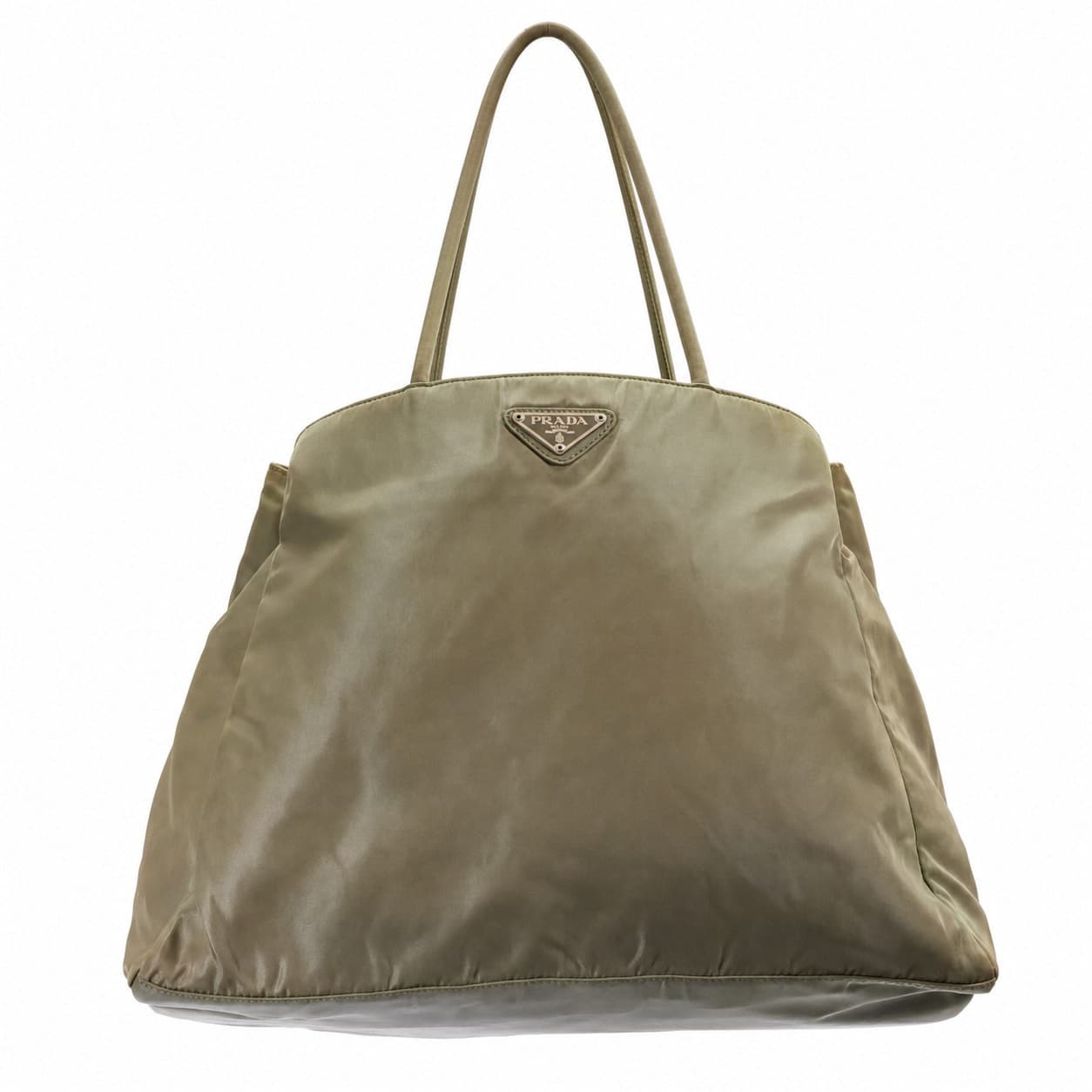 Prada Nylon Tessuto Tote Bag Handbag Purse Shoulder Bag Olive Green handbags auction on bidia.ai