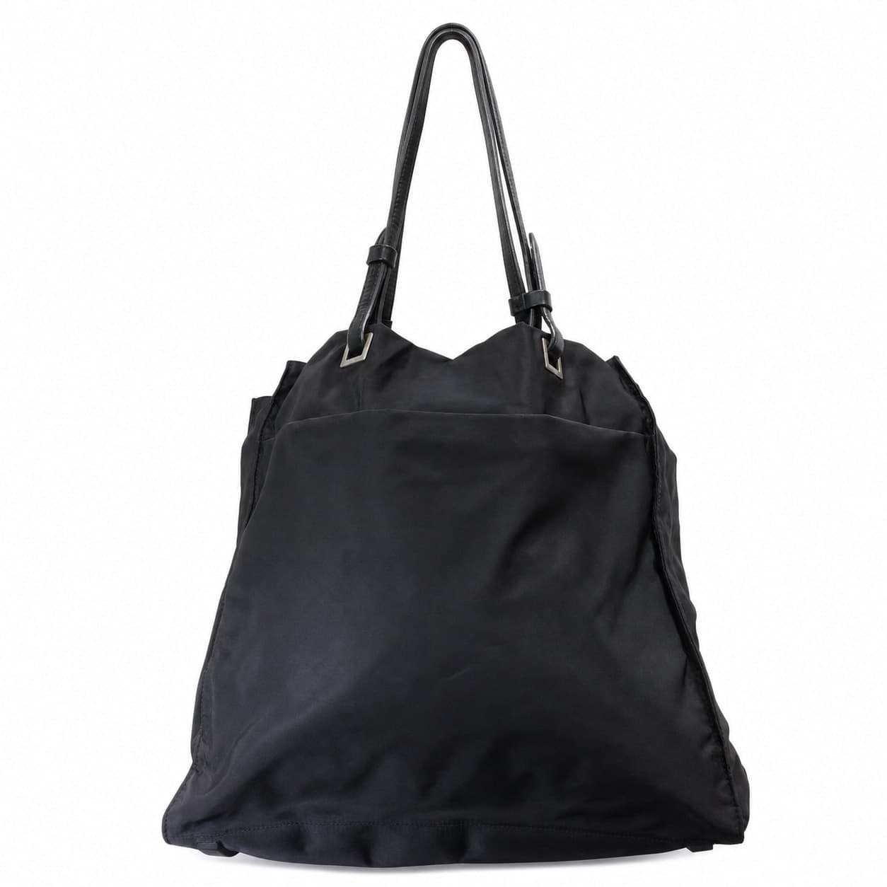 Prada Black Nylon Tessuto Leather Trim Tote Shoulder Bag Handbag Purse handbags auction on bidia.ai