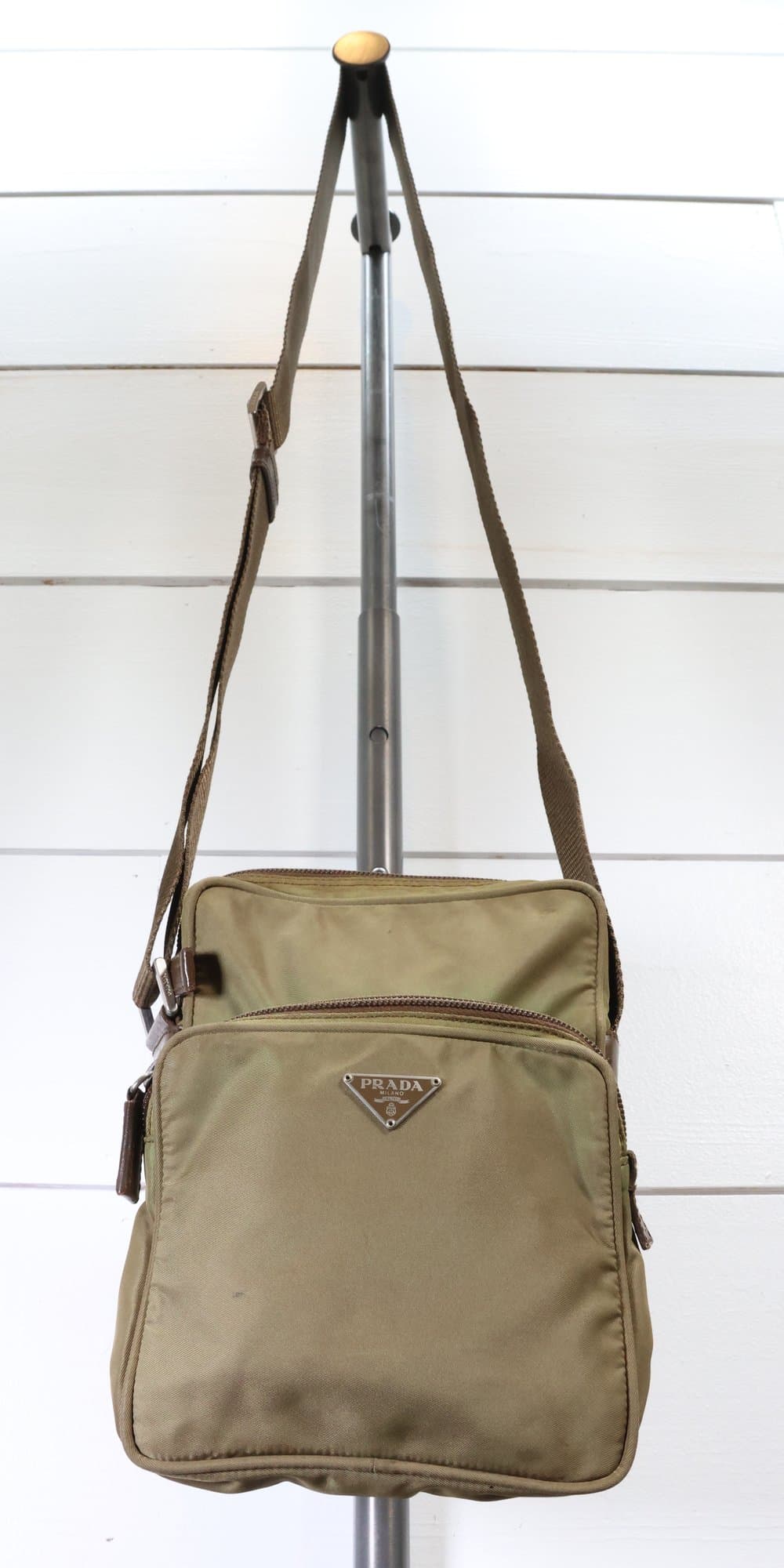 Prada Vela Sport Nylon Crossbody Messenger Bag Purse Antilope BT0169 handbags auction on bidia.ai
