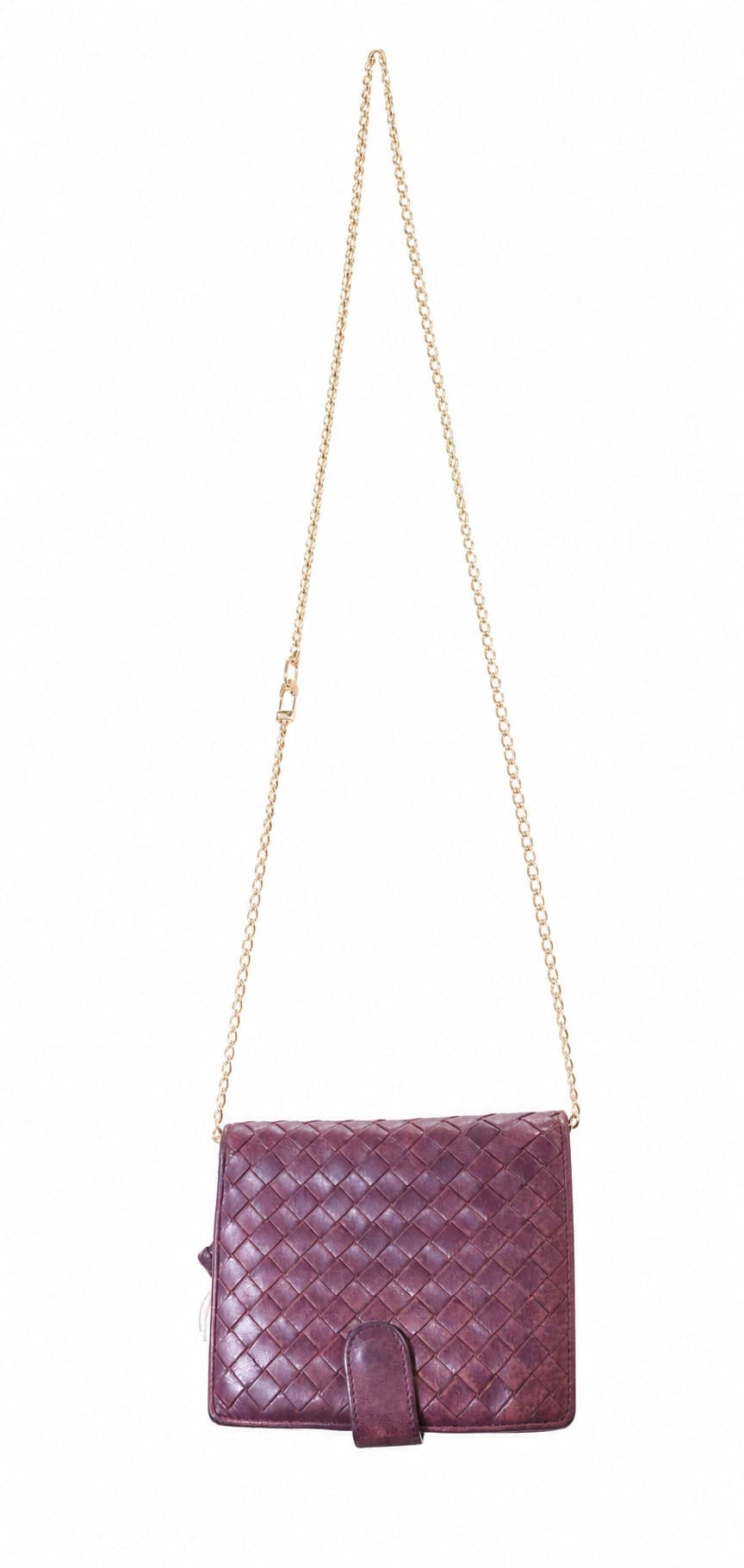 Bottega Veneta Intrecciato Woven Leather Crossbody Shoulder Bag Purse Burgundy handbags auction on bidia.ai