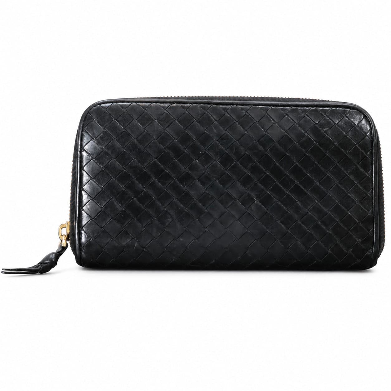 Bottega Veneta Intrecciato Black Leather Zip Around Continental Wallet handbags auction on bidia.ai