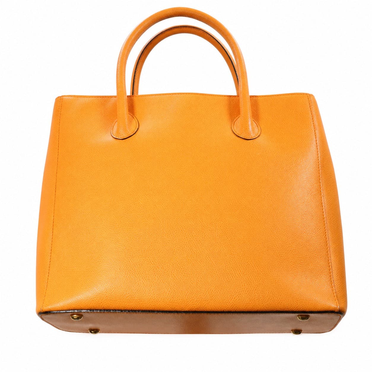 Céline Orange Grained Leather Tote Handbag Purse Bag Top Handle handbags auction on bidia.ai