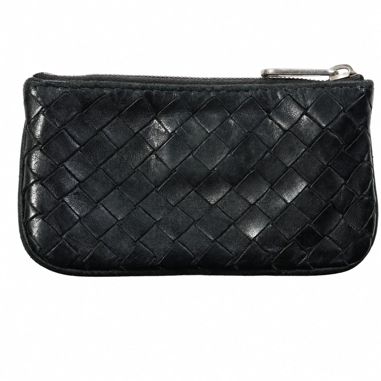 Bottega Veneta Intrecciato Black Leather Coin Purse Pouch Key Holder handbags auction on bidia.ai