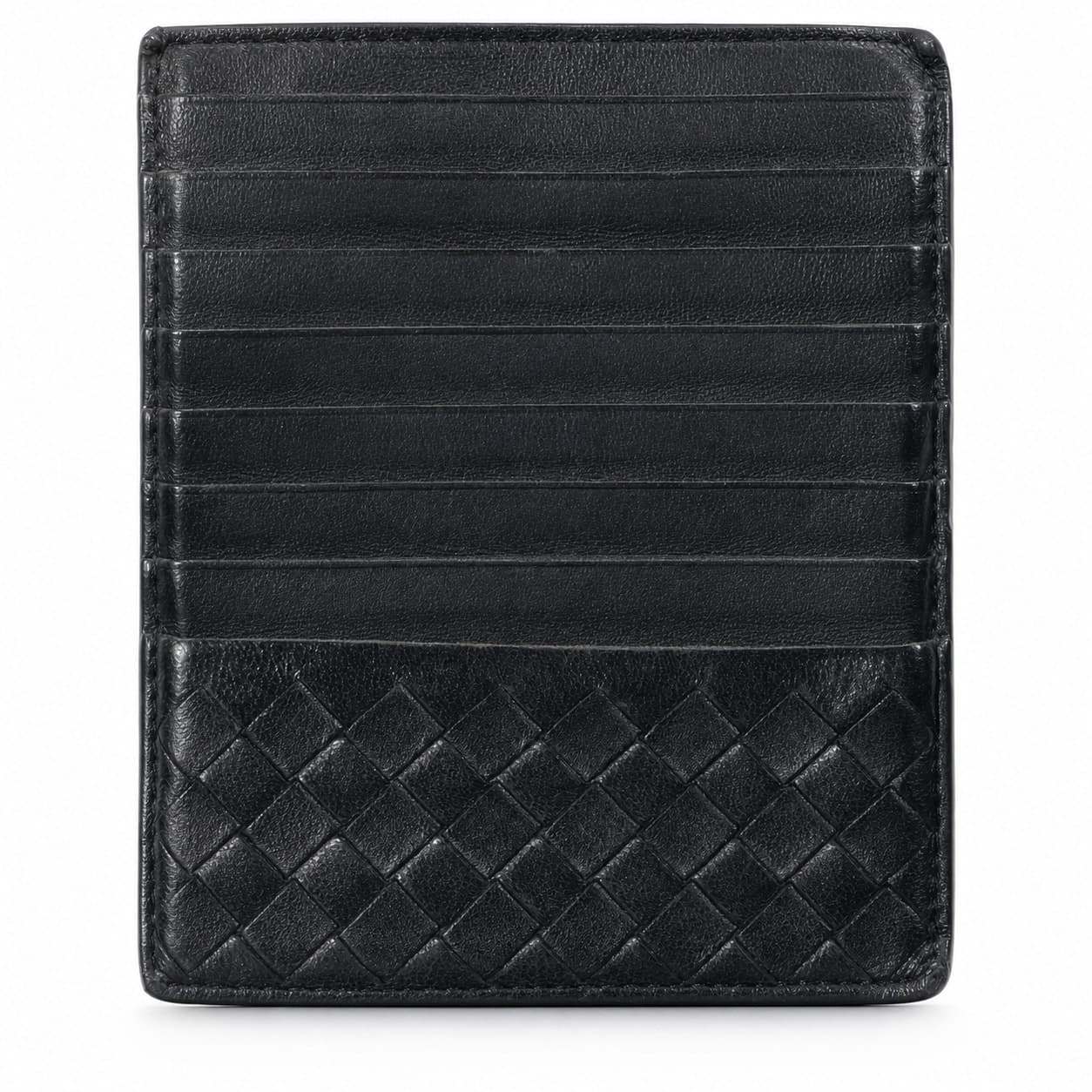 Bottega Veneta Intrecciato Black Leather Zip Card Case Wallet Holder handbags auction on bidia.ai