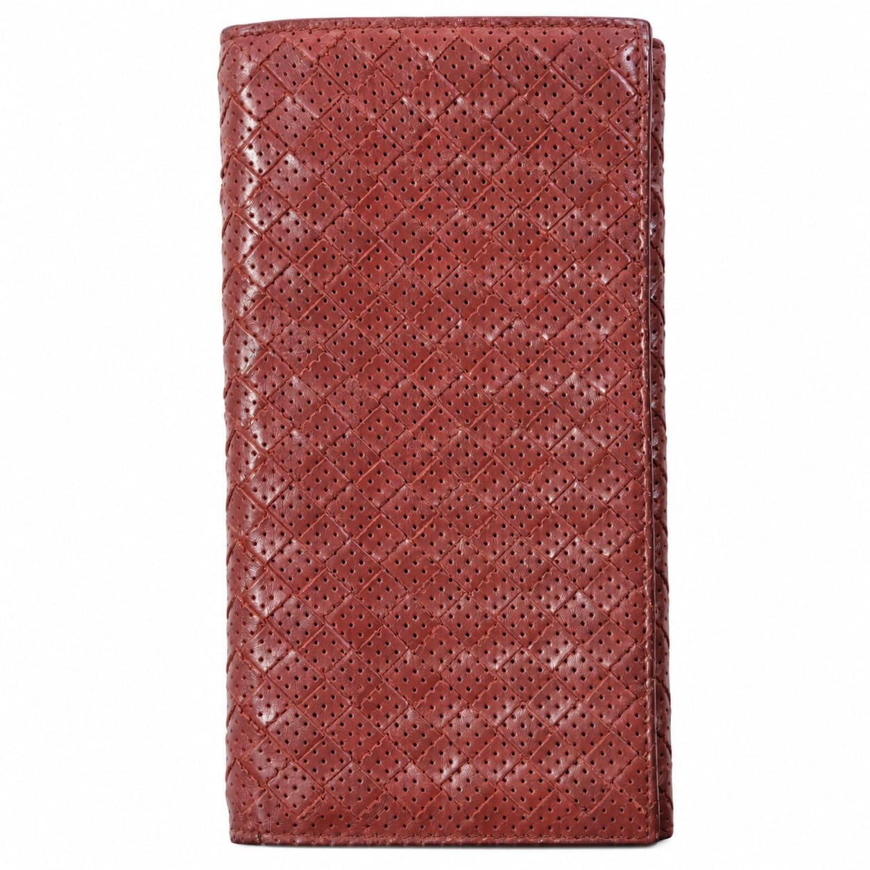 Bottega Veneta Intrecciato Red Leather Continental Wallet Purse Clutch handbags auction on bidia.ai