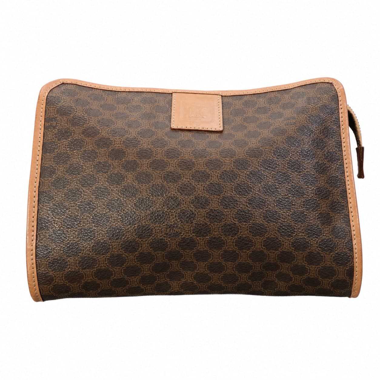 Céline Macadam Monogram Canvas Leather Clutch Pouch Purse Cosmetic Bag Brown handbags auction on bidia.ai