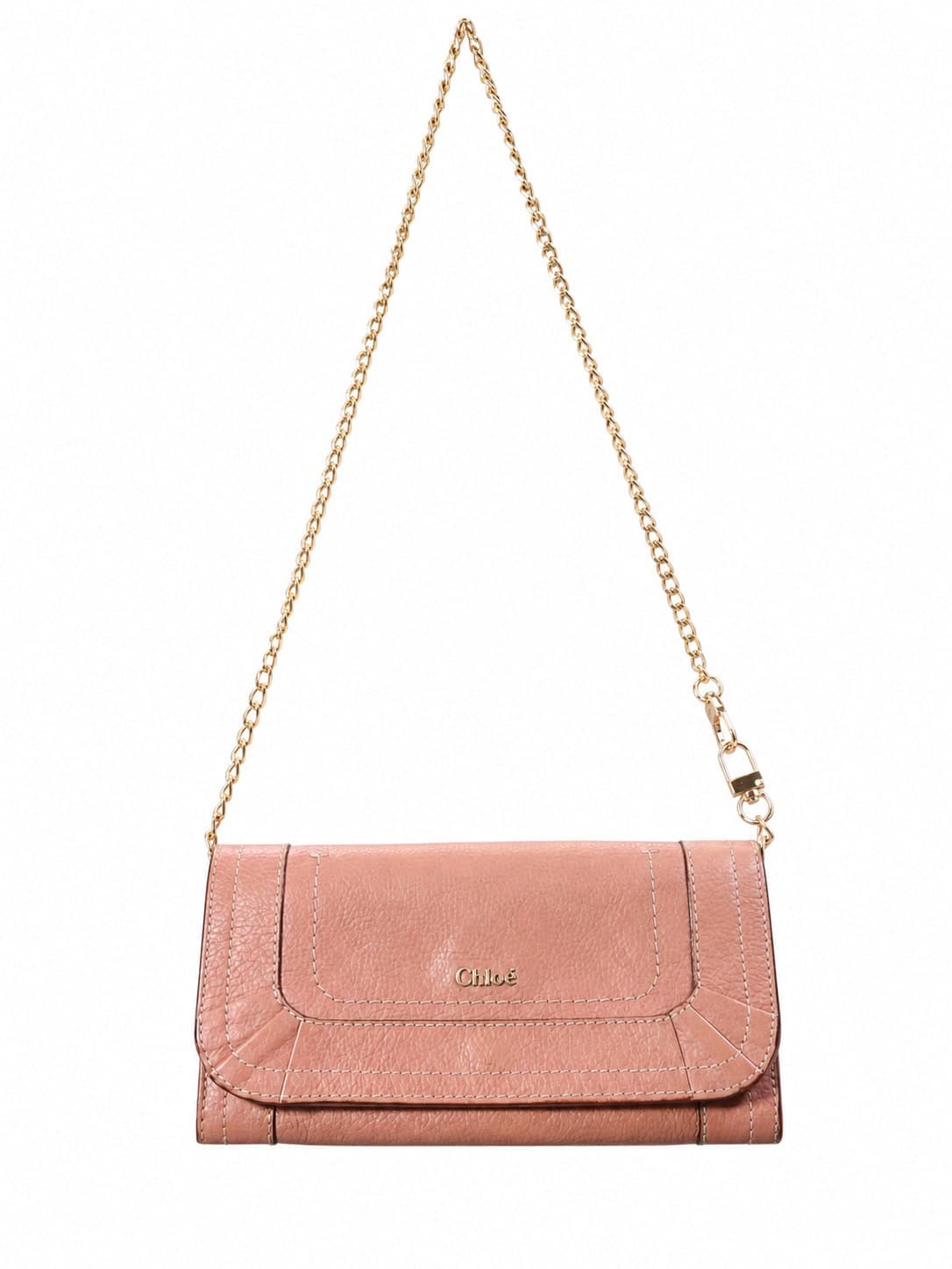 Chloé Pink Leather Envelope Flap Wallet On Chain Crossbody Bag Purse Handbag handbags auction on bidia.ai