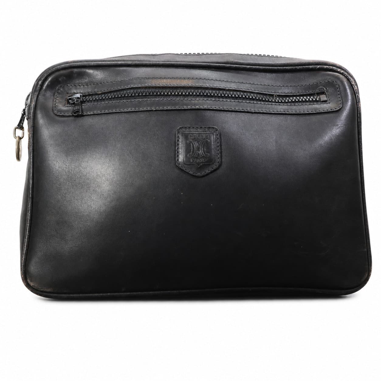 Céline Black Leather Clutch Bag Purse Pouch Cosmetic Case Italy handbags auction on bidia.ai