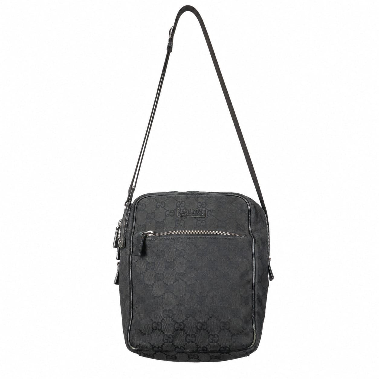 Gucci GG Canvas Crossbody Messenger Bag Black Handbag Purse Shoulder Bag handbags auction on bidia.ai