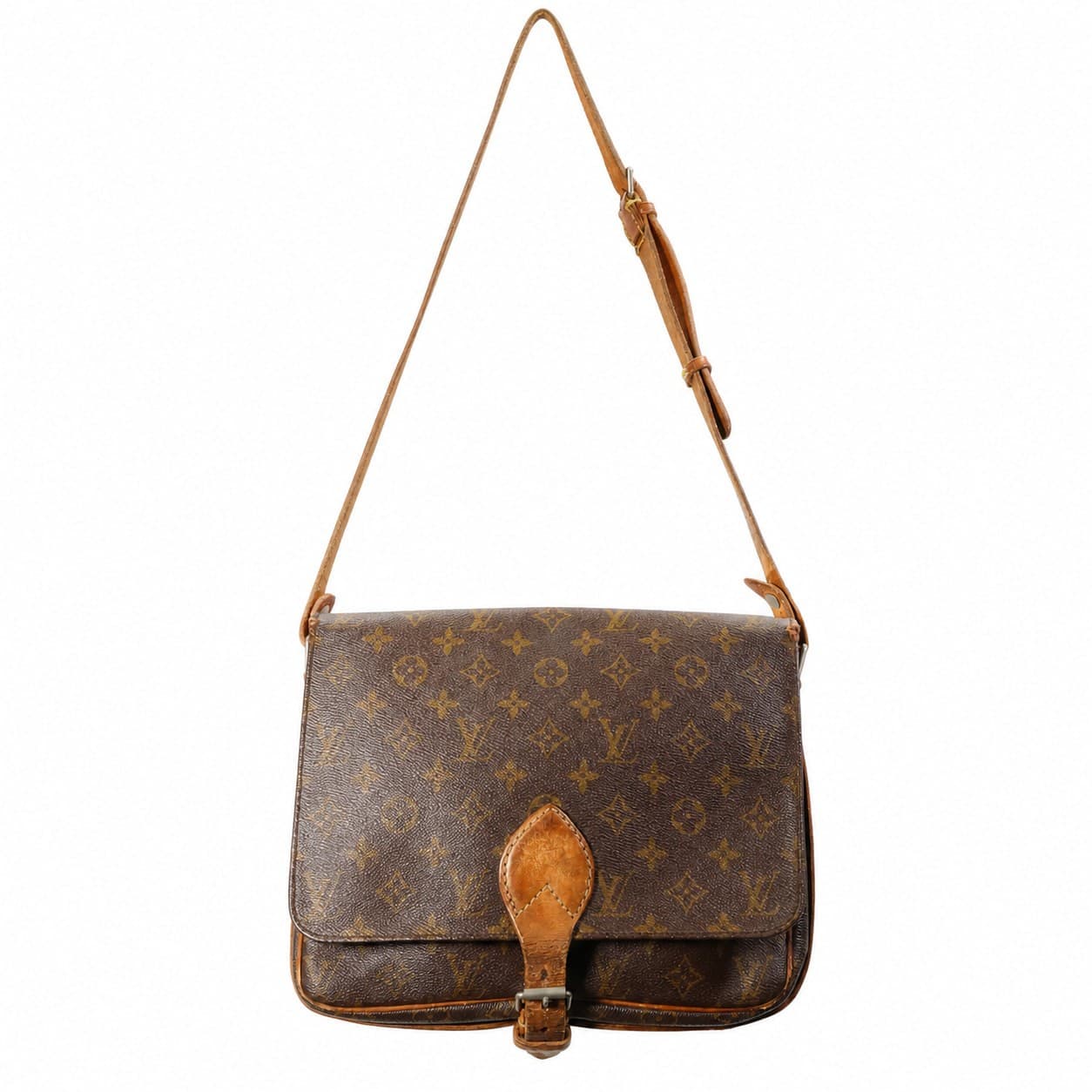 Louis Vuitton Cartouchiere GM Monogram Canvas Crossbody Shoulder Bag Handbag handbags auction on bidia.ai