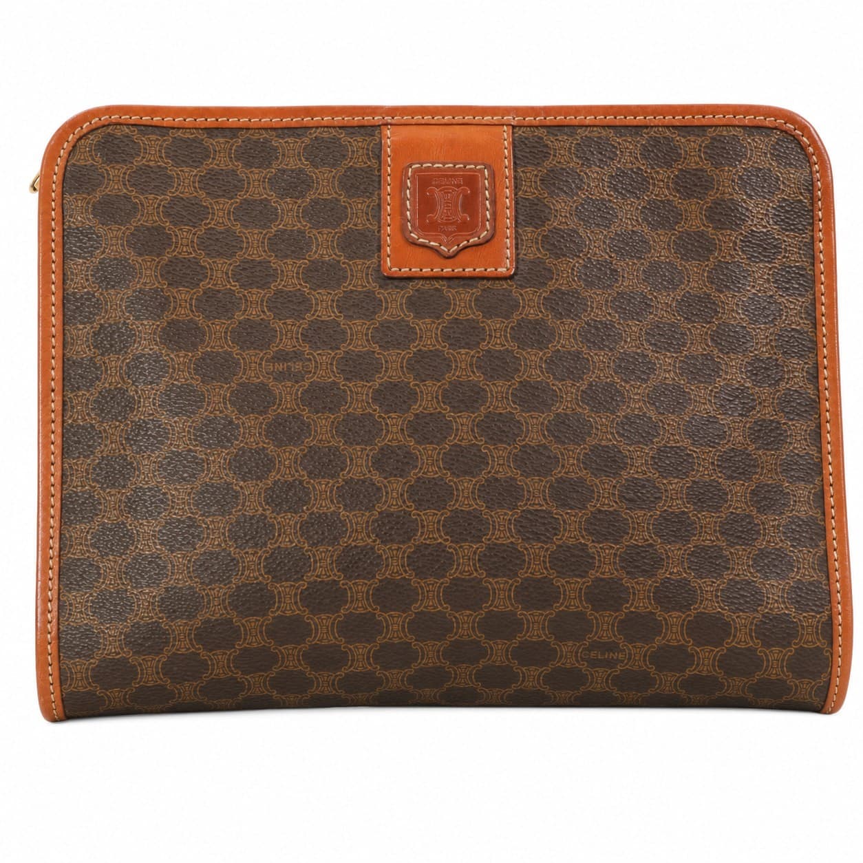 Céline Macadam Coated Canvas Leather Clutch Bag Pouch Cosmetic Case Brown handbags auction on bidia.ai
