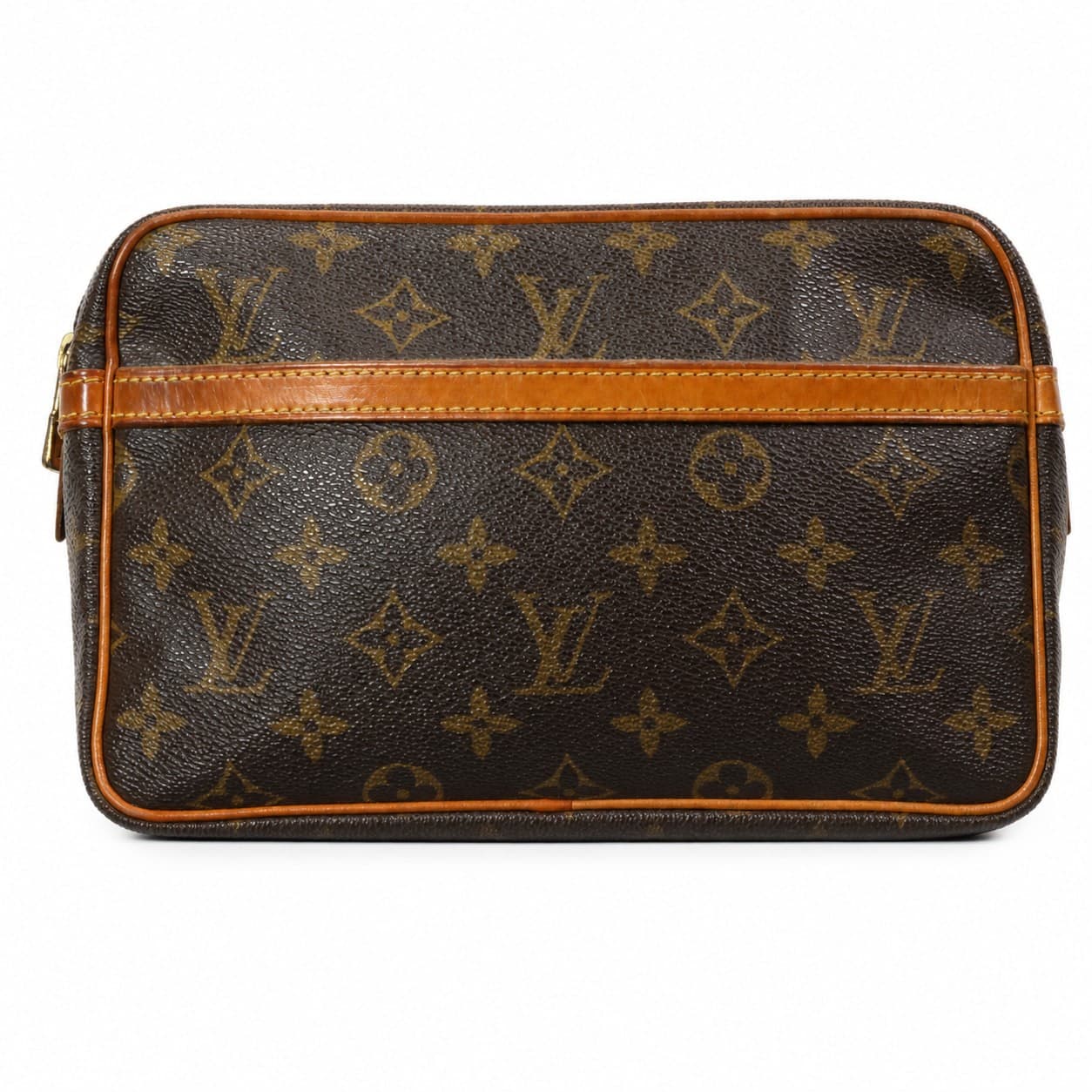 Louis Vuitton Compiegne 23 Monogram Canvas Clutch Pouch Bag Purse Brown handbags auction on bidia.ai