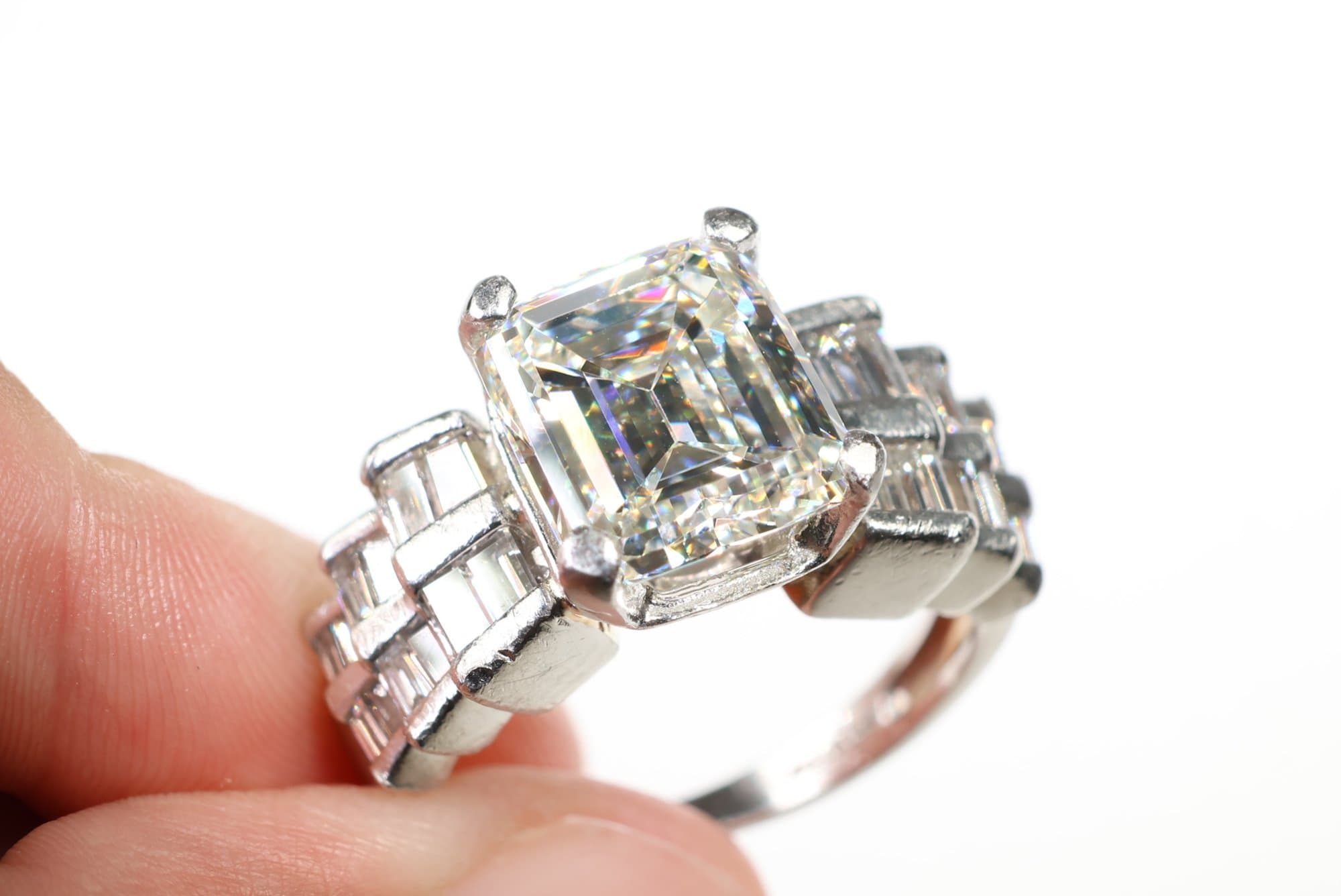 Platinum, Natural GIA Emerald Cut Diamond Ring 2.27ctw, Gemstone Jewelry Diamonds jewelry auction on bidia.ai