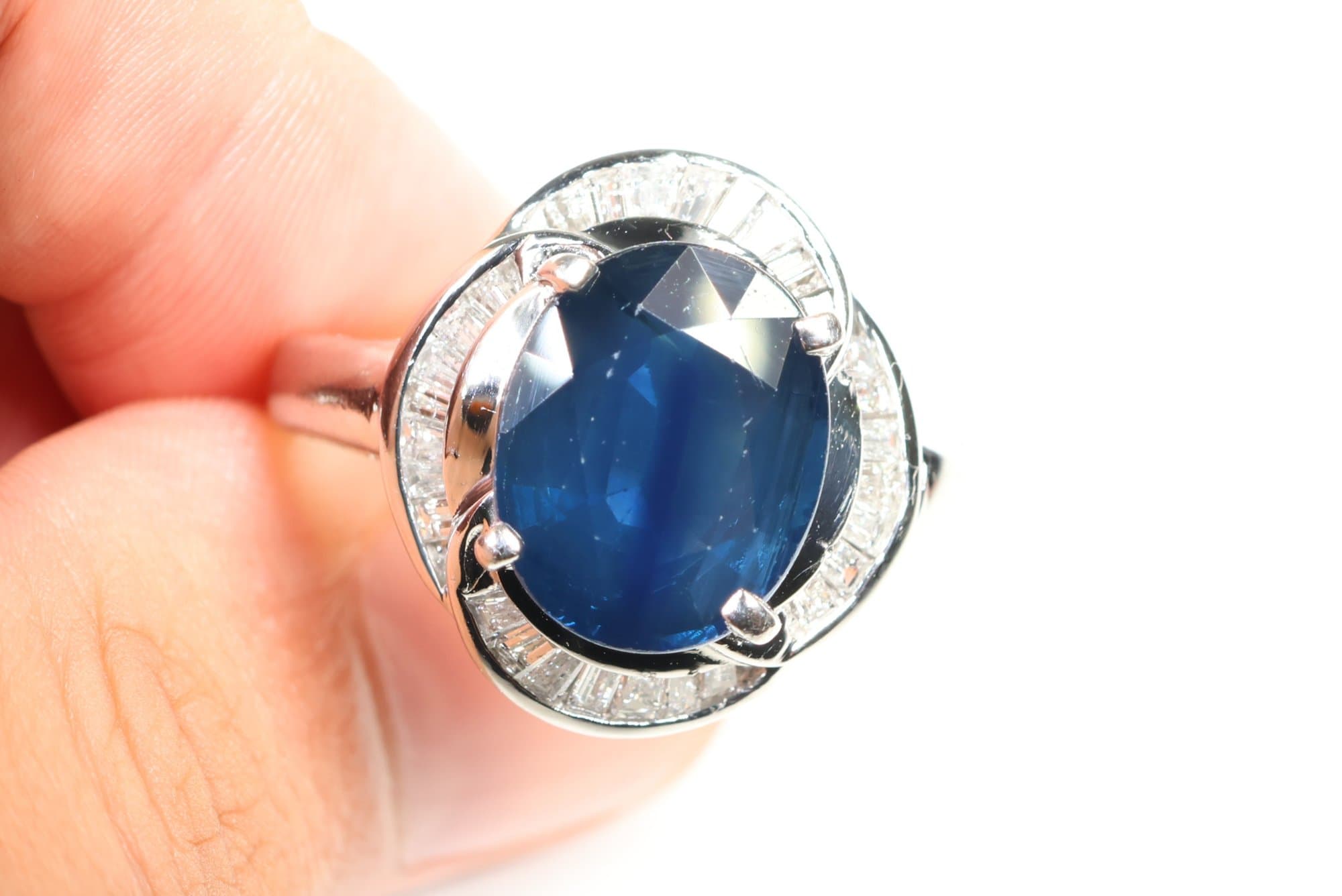 Platinum, Natural Sapphire & Diamond Ring 2.48ctw, Gemstone Jewelry Diamonds jewelry auction on bidia.ai