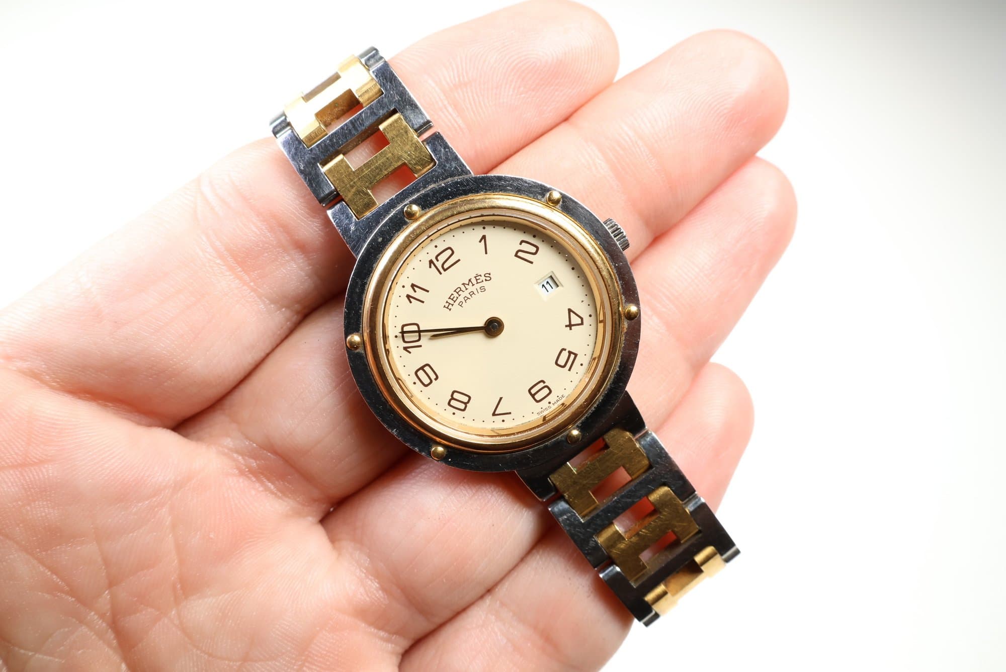 Hermès Clipper Two-Tone Quartz Watch watches auction on bidia.ai