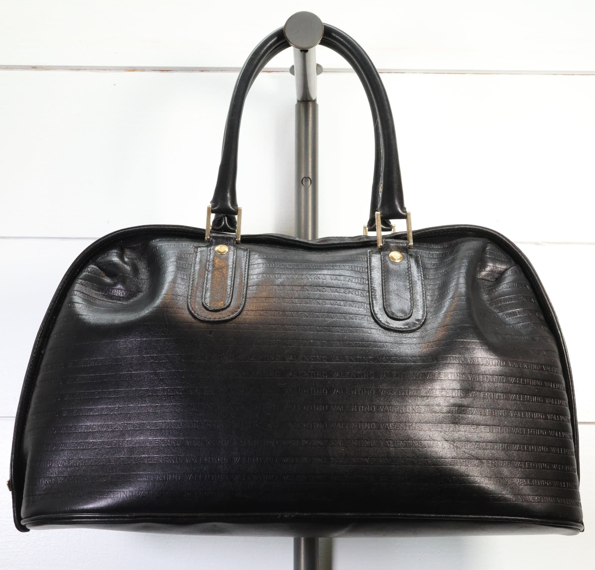 Mario Valentino Bravia Black Leather Dome Satchel Shoulder Bag Handbag Purse handbags auction on bidia.ai