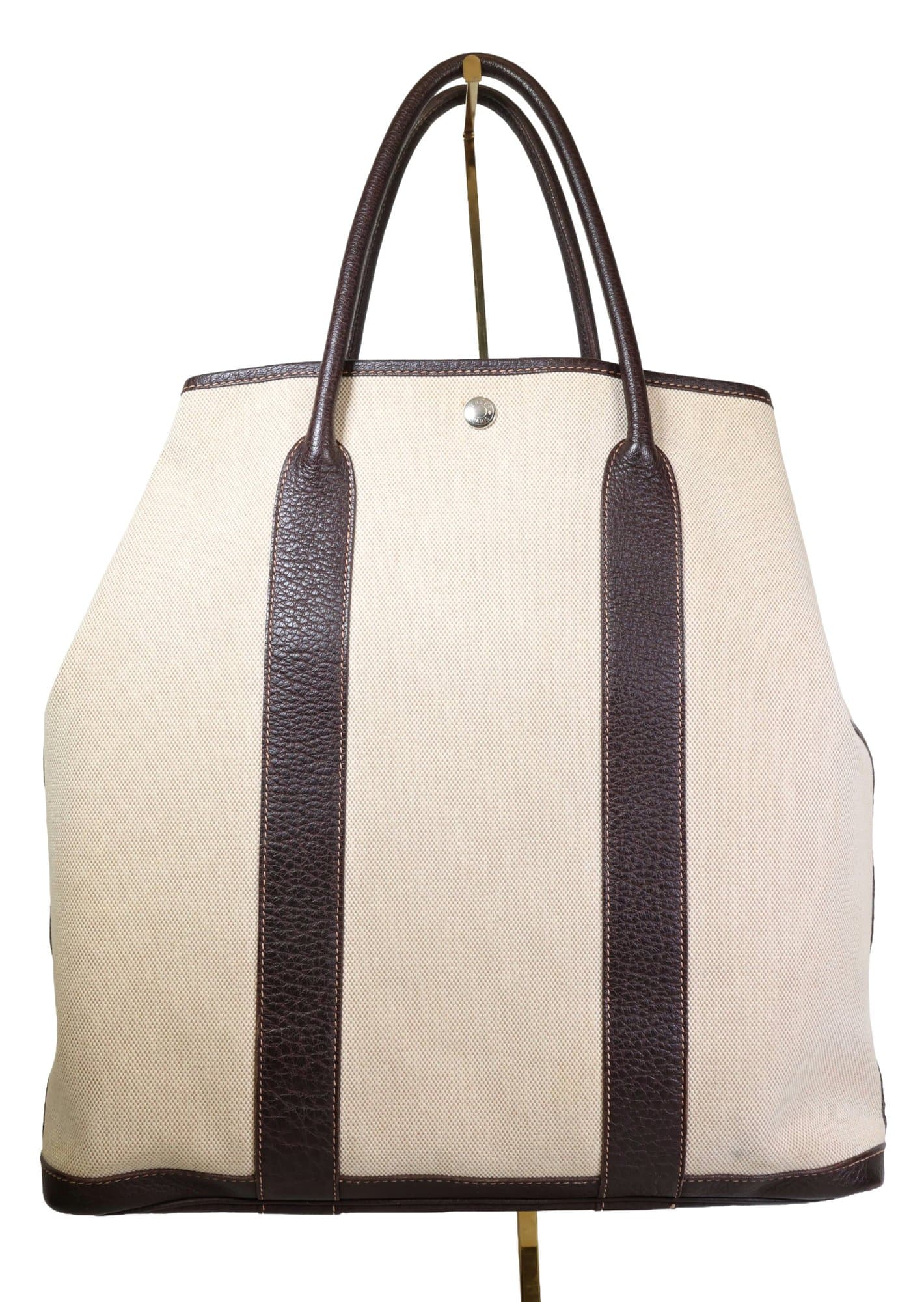 Hermes 2004 Toile And Buffalo Leather Garden File 37 Tote Bag Purse Handbag handbags auction on bidia.ai
