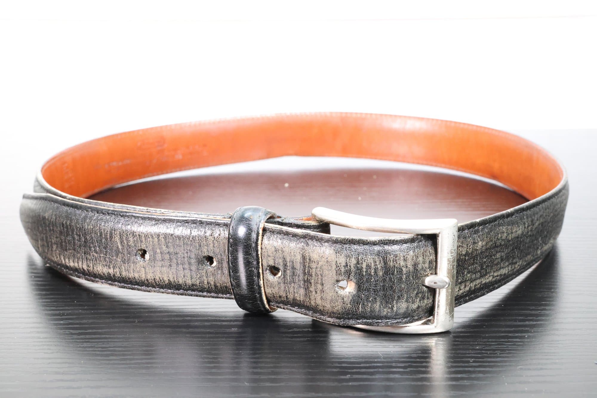 Coach Black Leather Belt Brown Interior Silver Hardware accessories auction on bidia.ai
