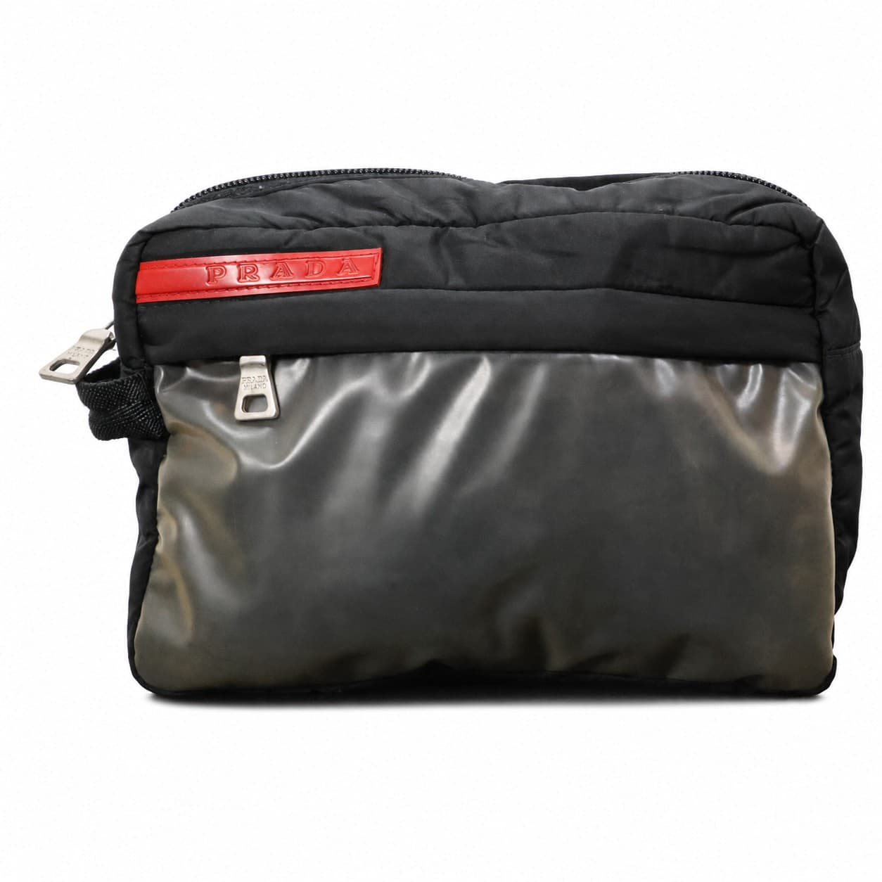 Prada Black Quilted Nylon Cosmetic Pouch Clutch Bag Toiletry Case handbags auction on bidia.ai