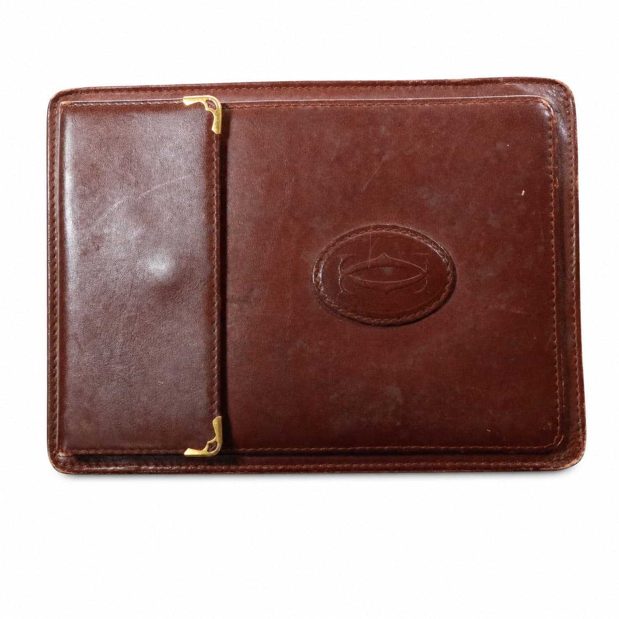 Cartier Must De Cartier Burgundy Leather Bifold Wallet Clutch Purse handbags auction on bidia.ai