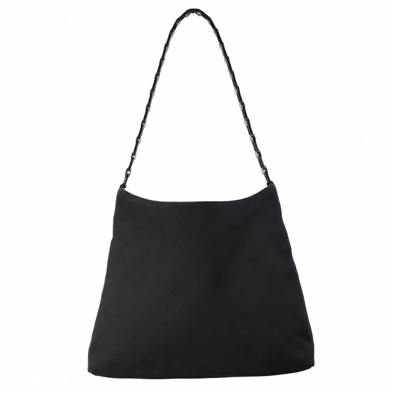 Salvatore Ferragamo Black Nylon Shoulder Bag Handbag Purse Chain Strap handbags auction on bidia.ai
