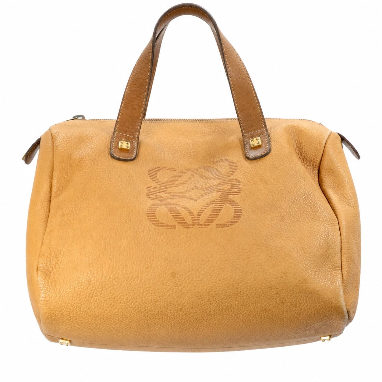 Loewe Amazona Camel Tan Leather Handbag Purse Satchel Top Handle Bag handbags auction on bidia.ai