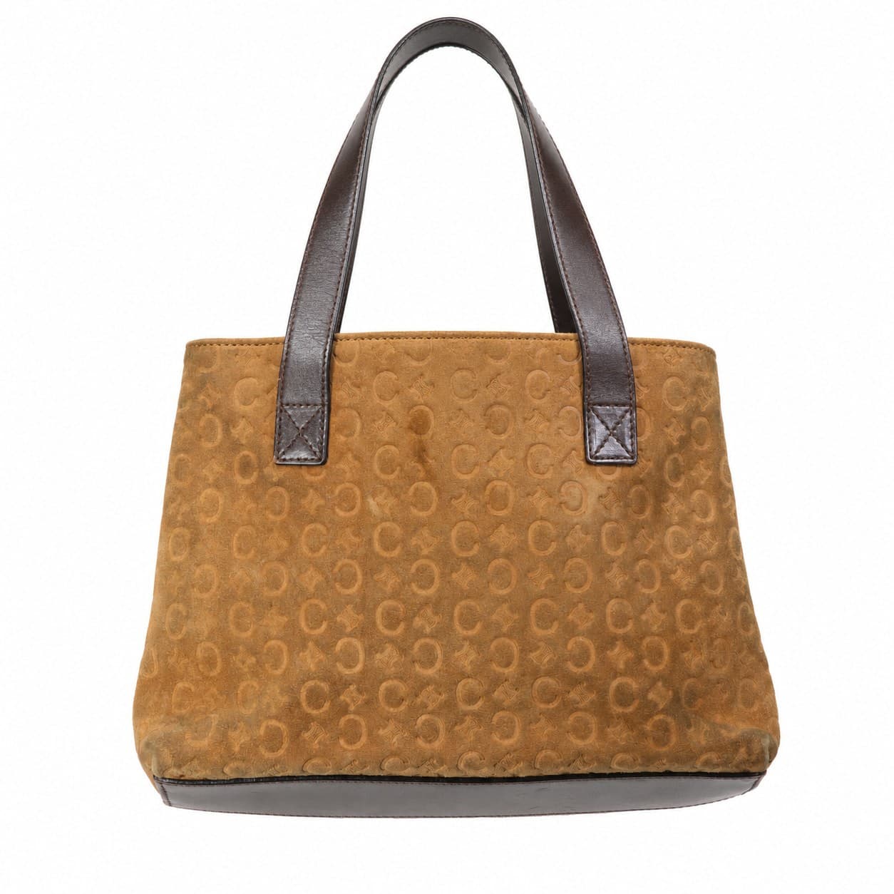 Céline Macadam Suede Leather Handbag Purse Bag Tote Brown handbags auction on bidia.ai