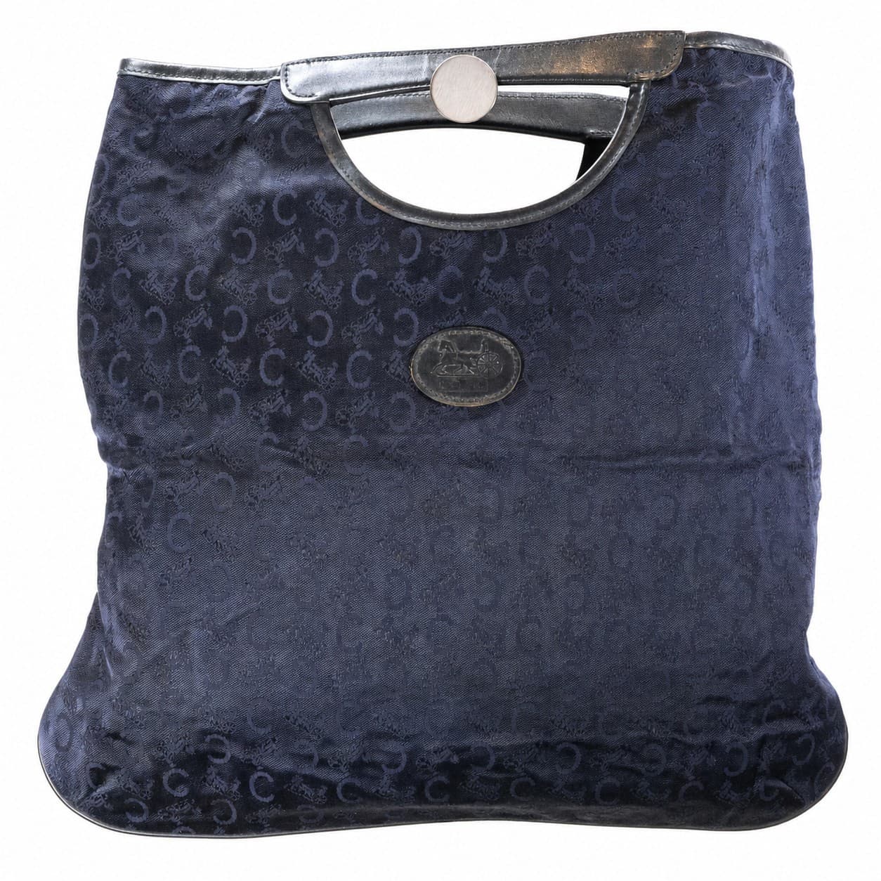 Céline Macadam Canvas Tote Handbag Purse Bag Navy Blue Top Handle handbags auction on bidia.ai