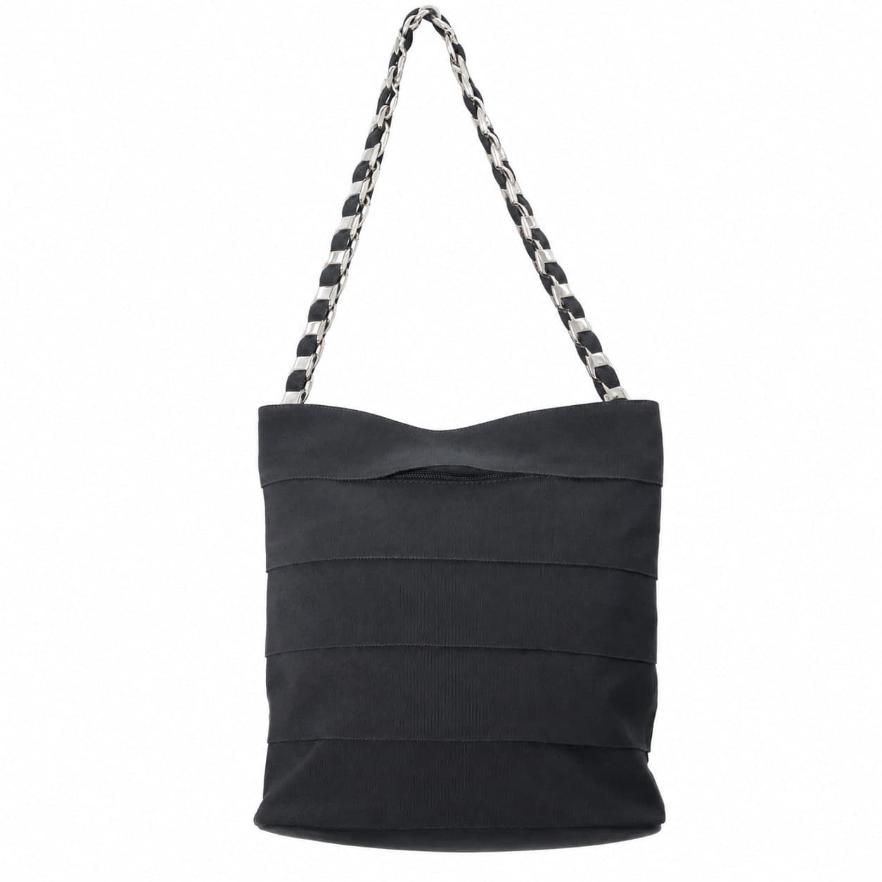 Salvatore Ferragamo Black Textile Shoulder Bag Tote Handbag Purse Chain Strap handbags auction on bidia.ai