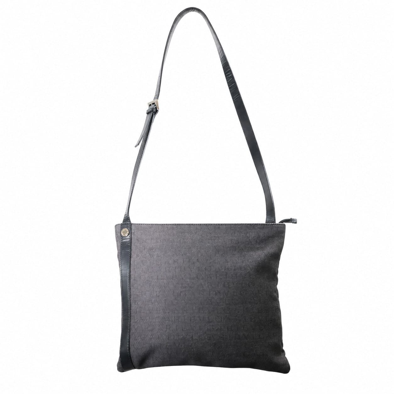 Bulgari Black Canvas Leather Crossbody Bag Messenger Shoulder Bag Purse handbags auction on bidia.ai