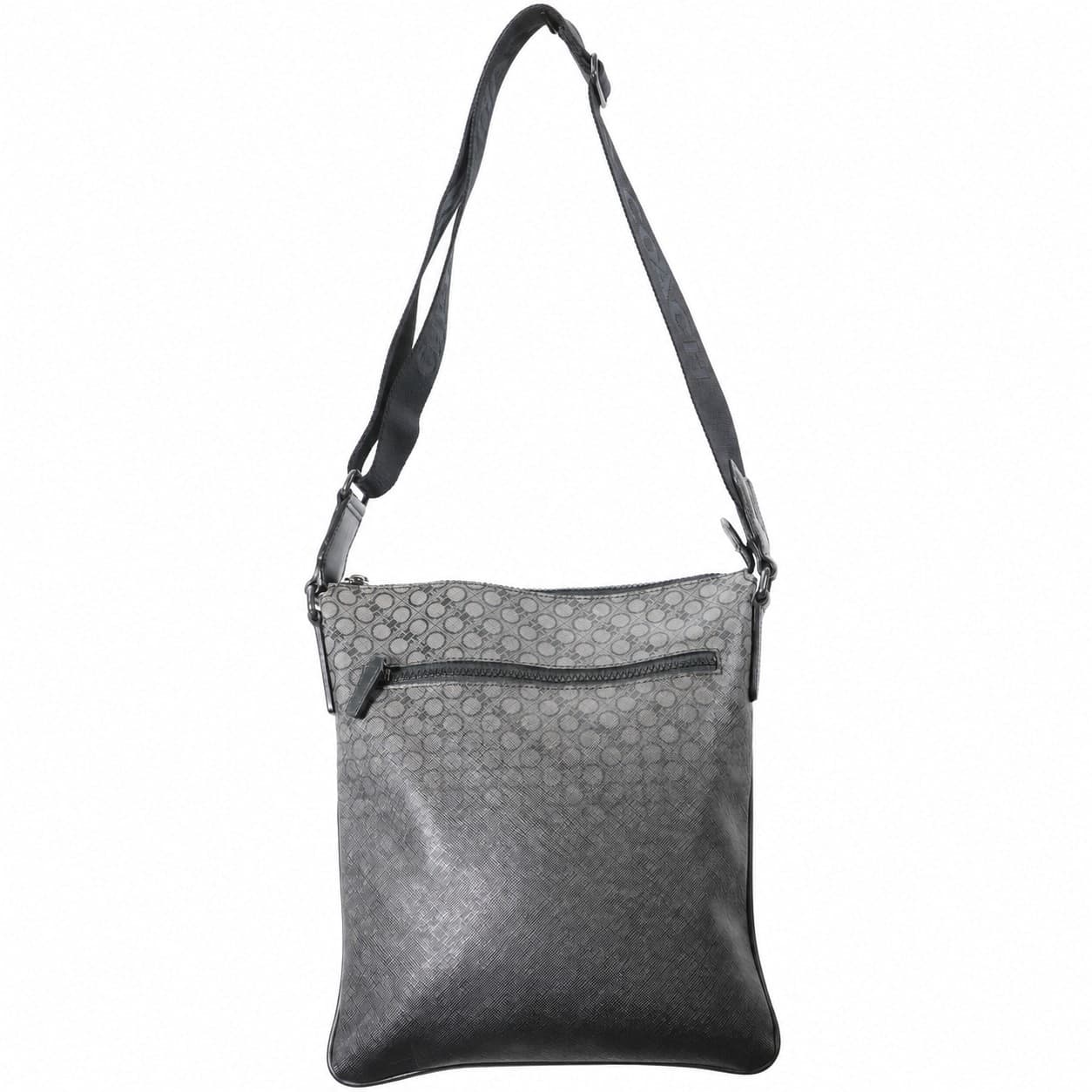 Salvatore Ferragamo Gray Saffiano Leather Gancini Crossbody Messenger Bag Handbag Purse handbags auction on bidia.ai