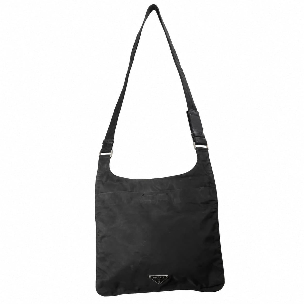 Prada Black Nylon Tessuto Crossbody Messenger Bag Handbag Purse Shoulder Bag handbags auction on bidia.ai