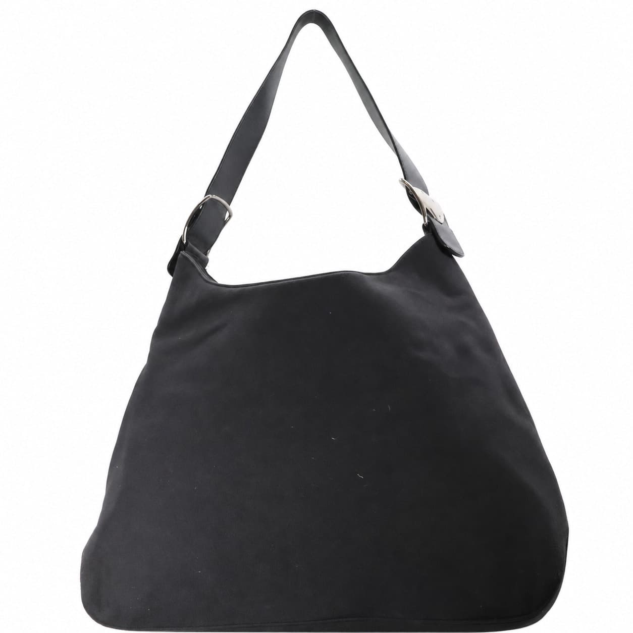 Salvatore Ferragamo Vala Black Canvas Nylon Shoulder Bag Hobo Purse handbags auction on bidia.ai