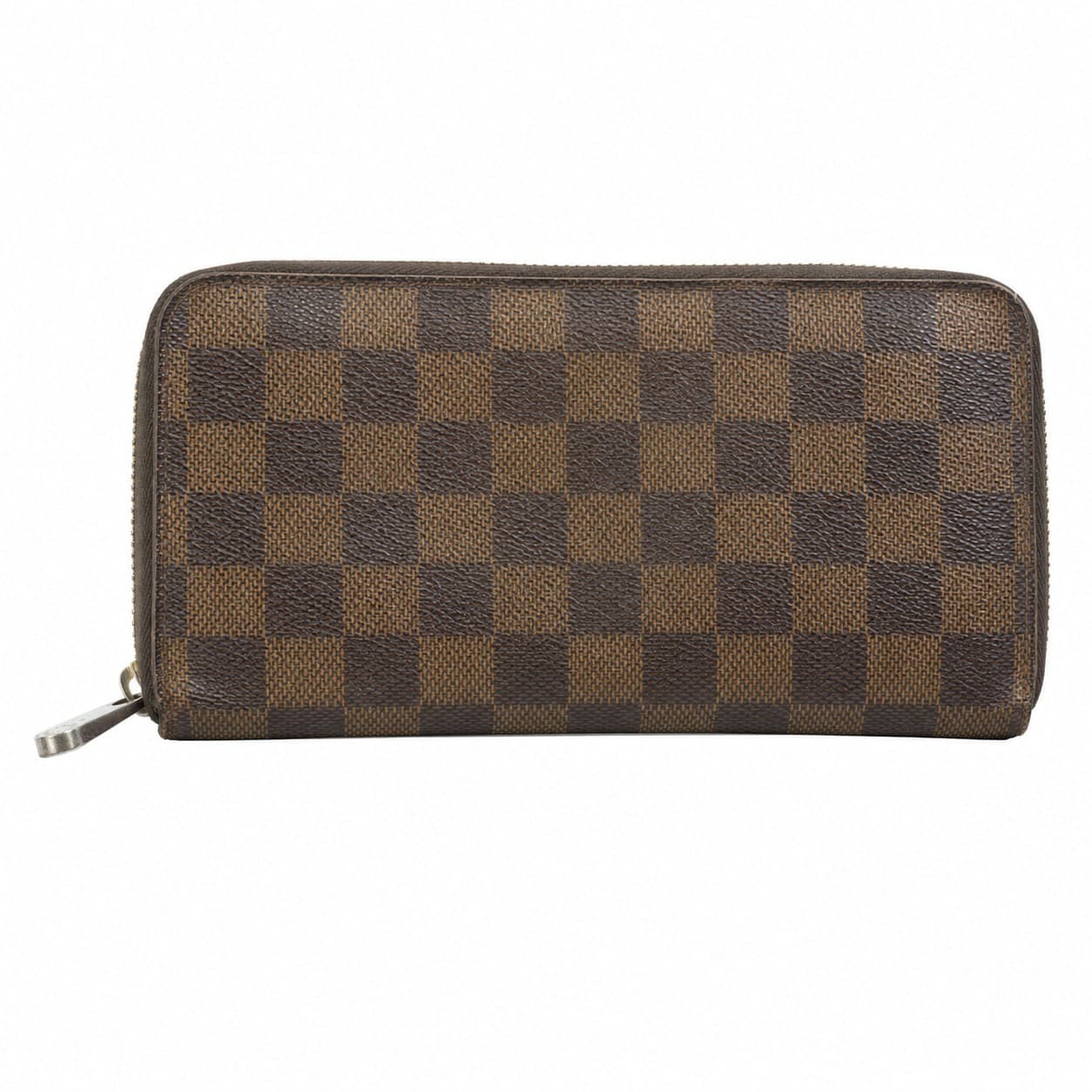 Louis Vuitton Damier Ebene Zippy Organizer Wallet Zip Around Canvas Brown handbags auction on bidia.ai