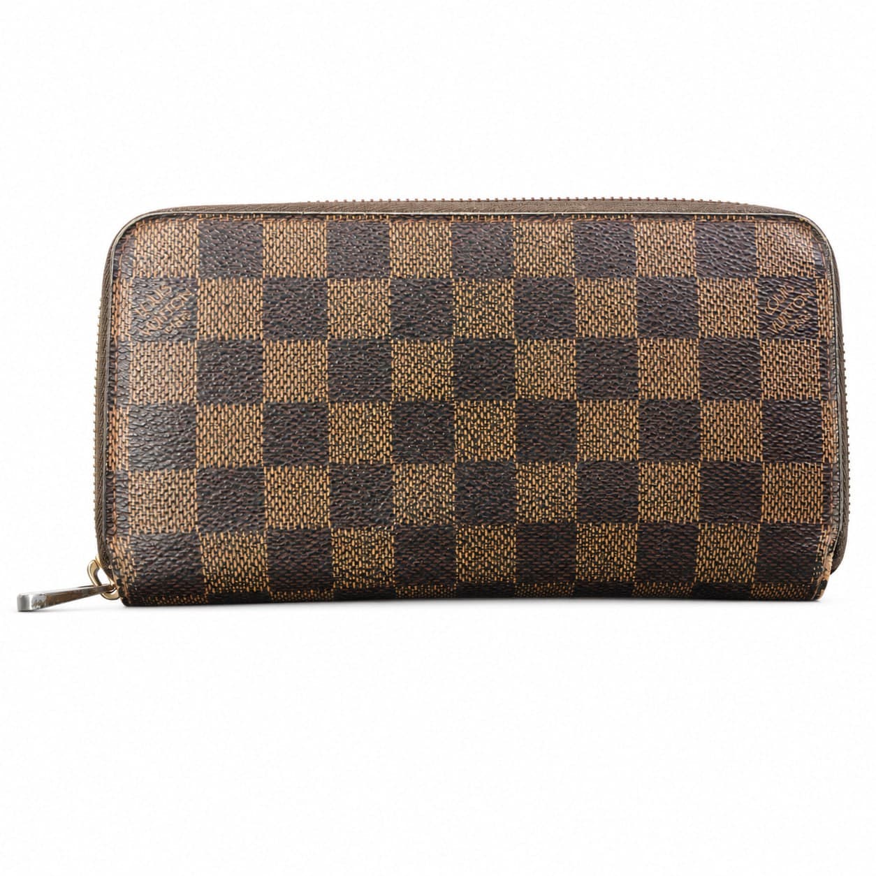 Louis Vuitton Zippy Damier Ebene Canvas Zip-Around Wallet Brown handbags auction on bidia.ai