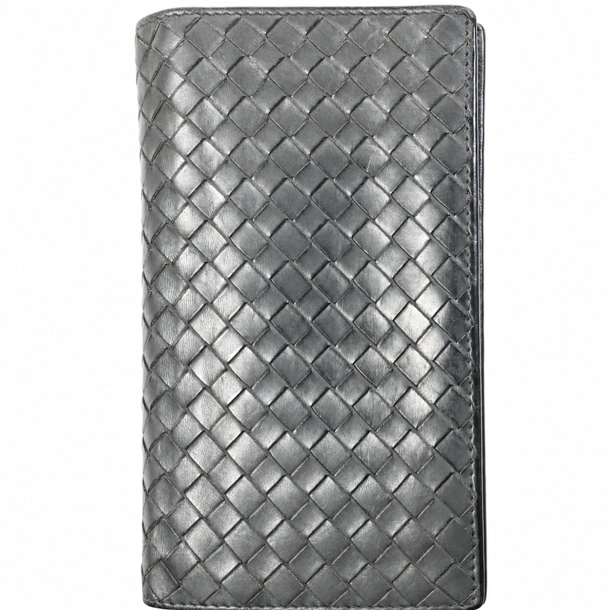 Bottega Veneta Intrecciato Gray Leather Continental Wallet handbags auction on bidia.ai